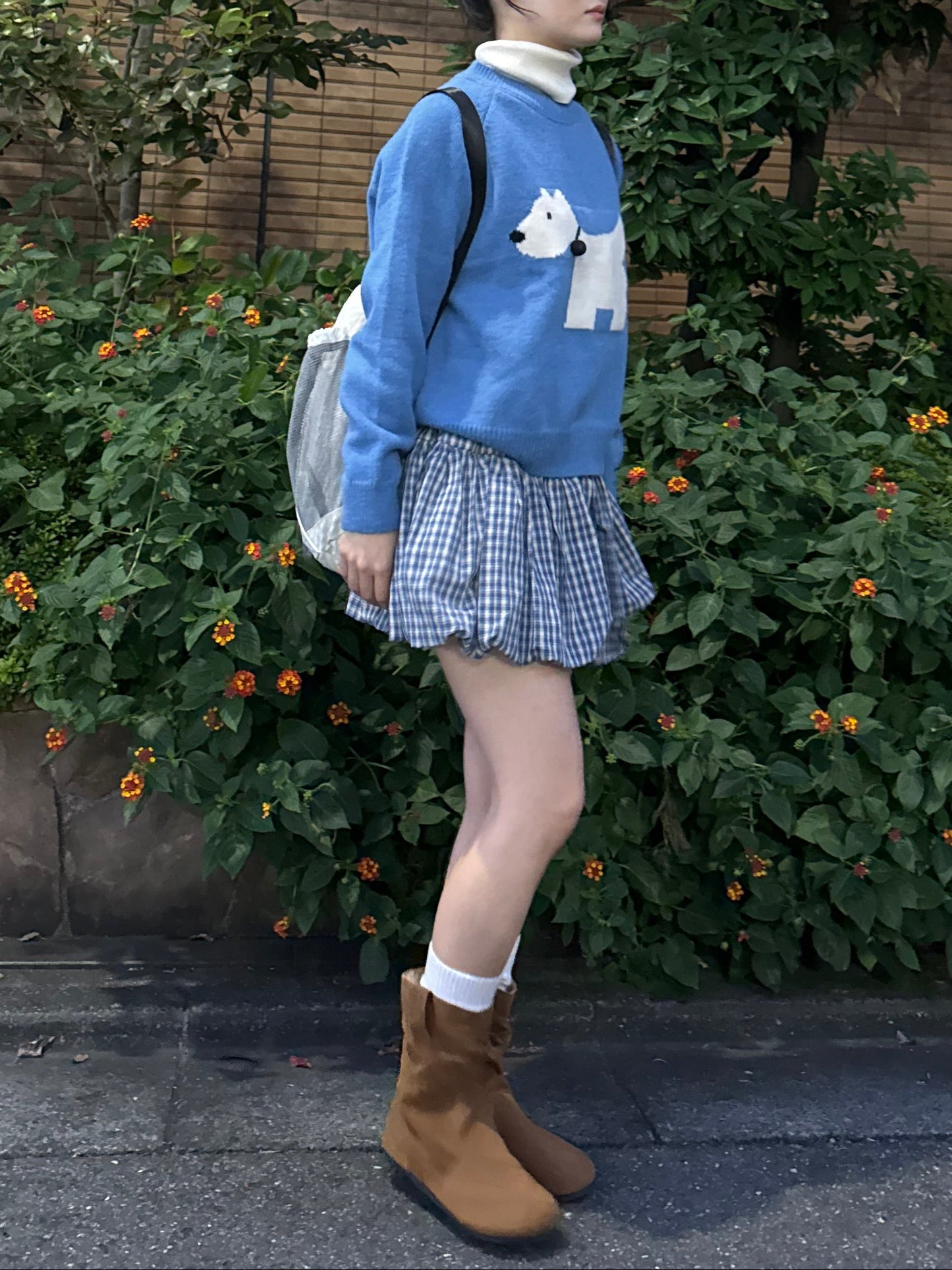 ブルーチェックバルーンスカート DPA43688