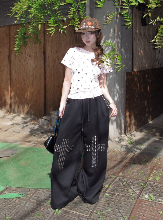 クロススタッズスウェットパンツ DPB86244