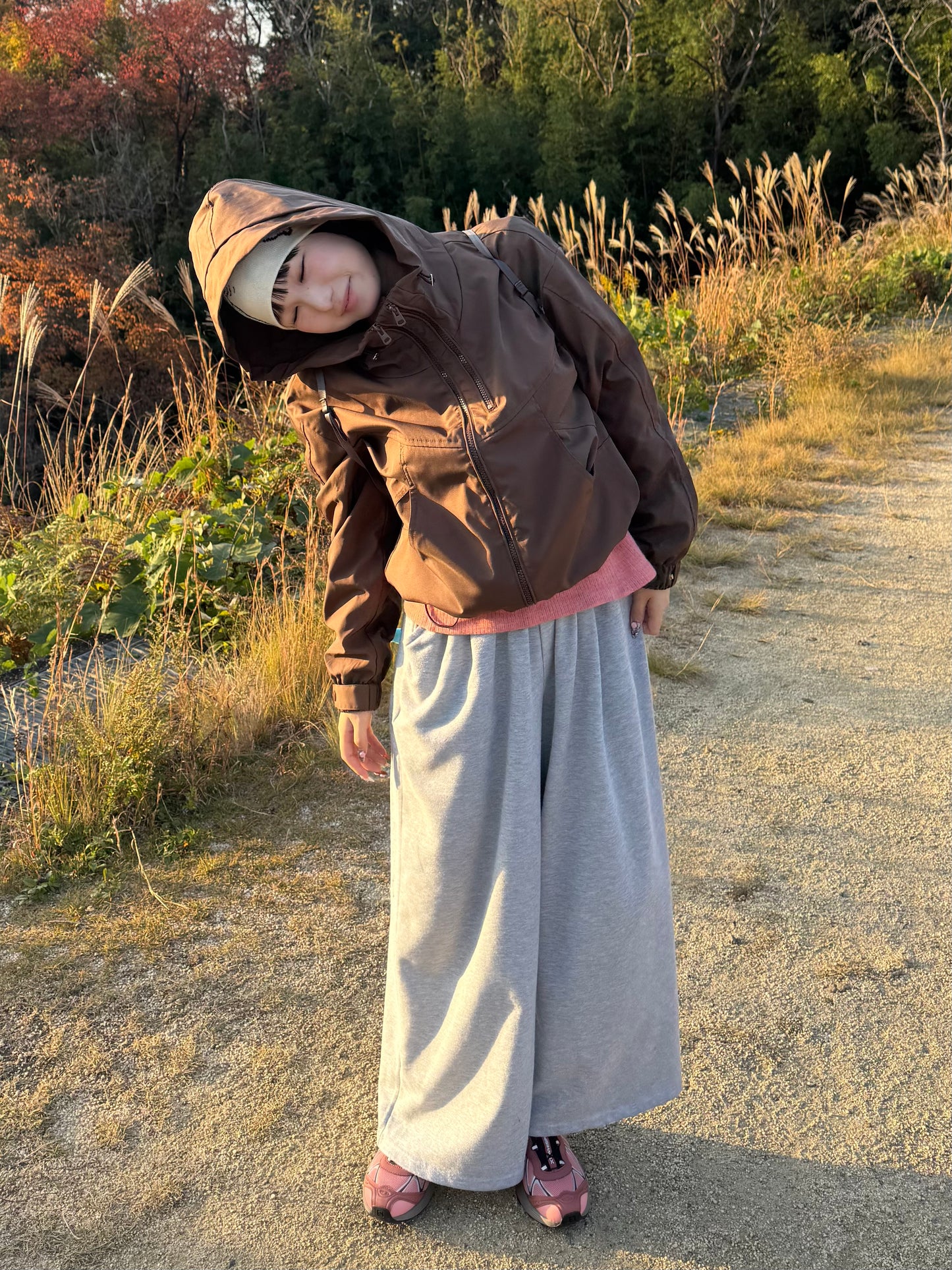 ブラウンナイロンパーカー DPB85371