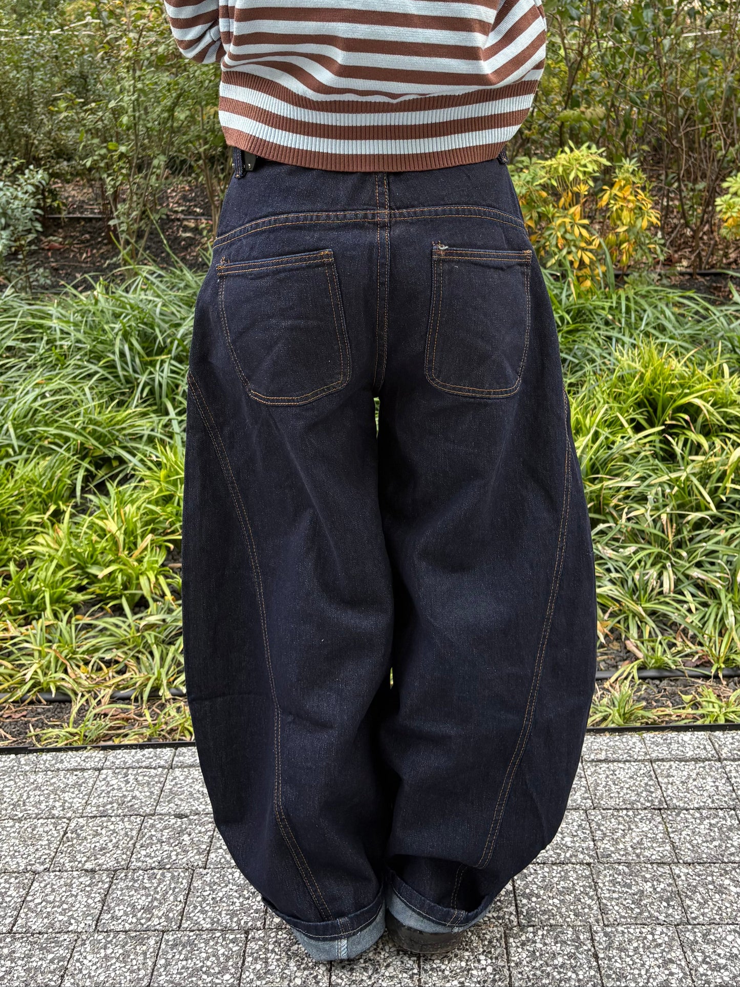 レタープリントシミターデニムパンツ DPB99002