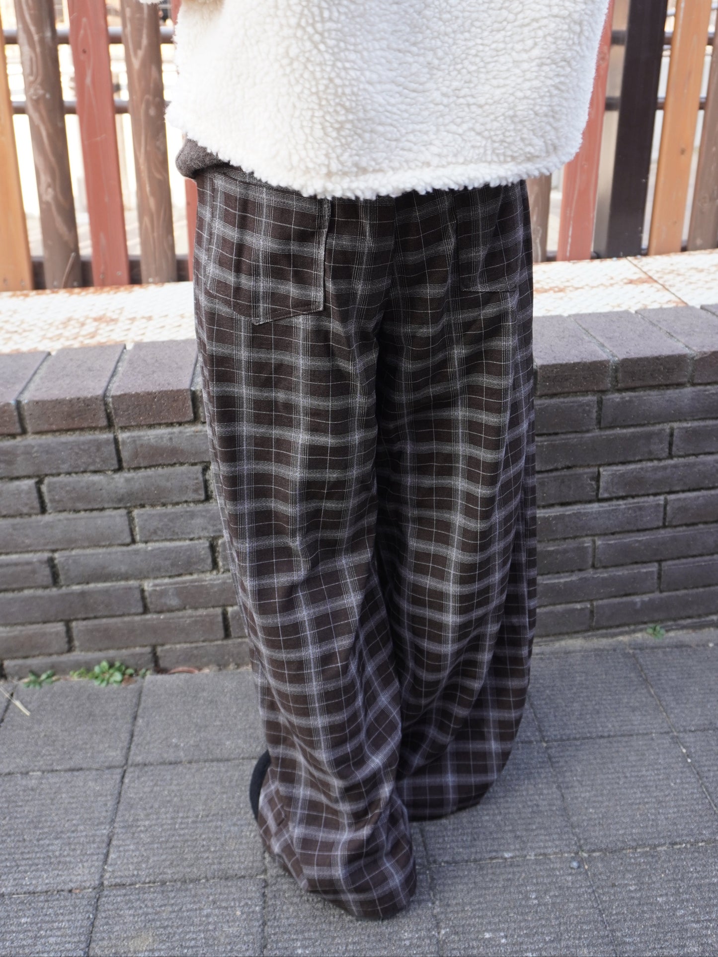 チェックワイドパンツ DPB85423