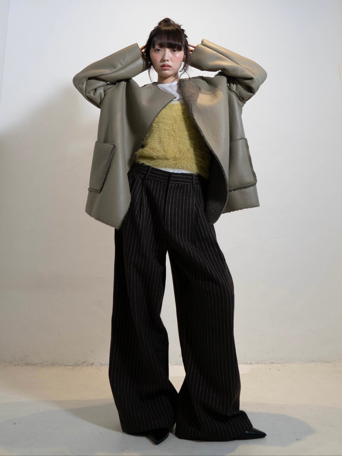 ポイントボアフェイクレザージャケット DPC02010