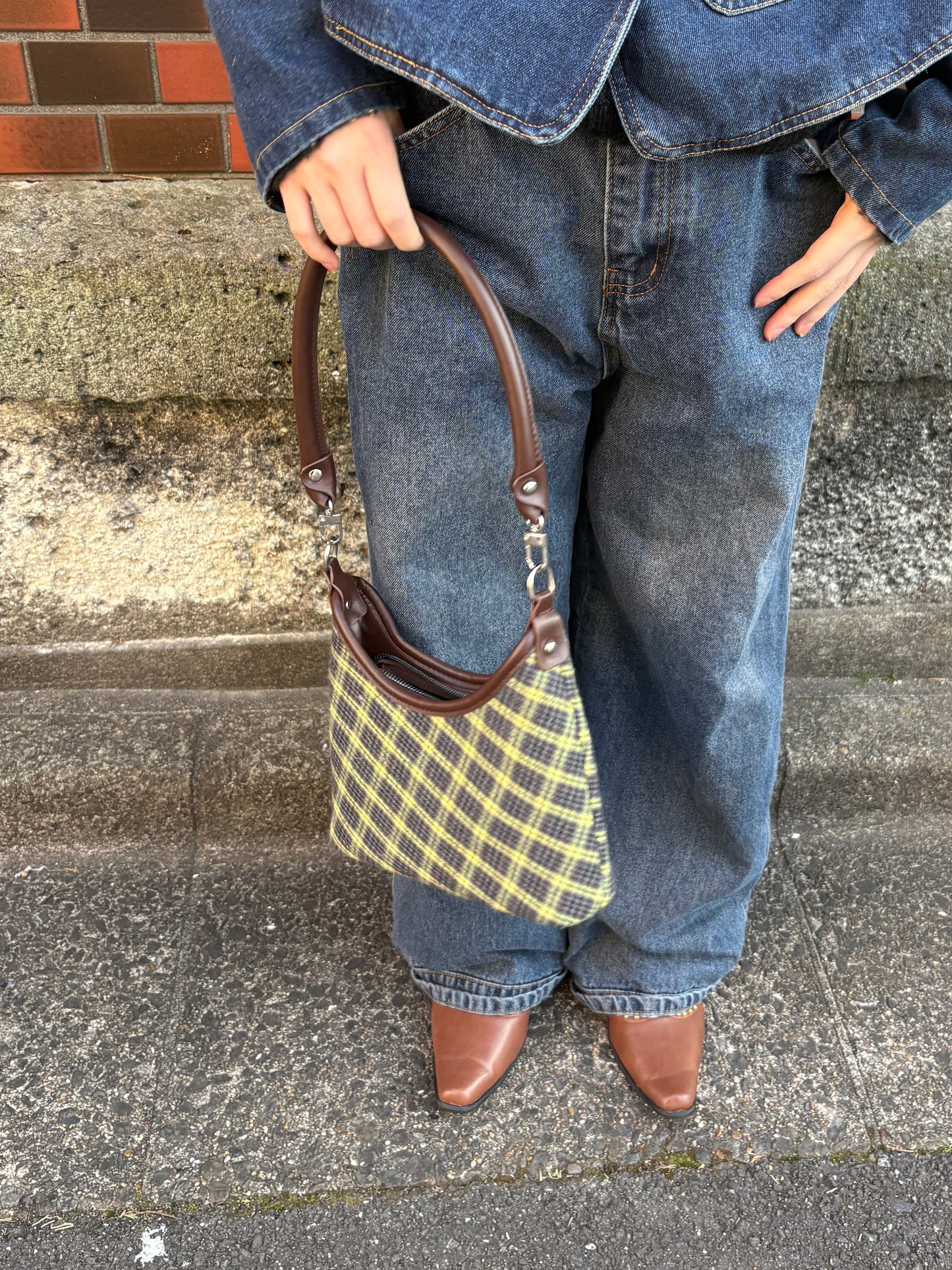 カジュアルチェックハンドバッグ DPA43778