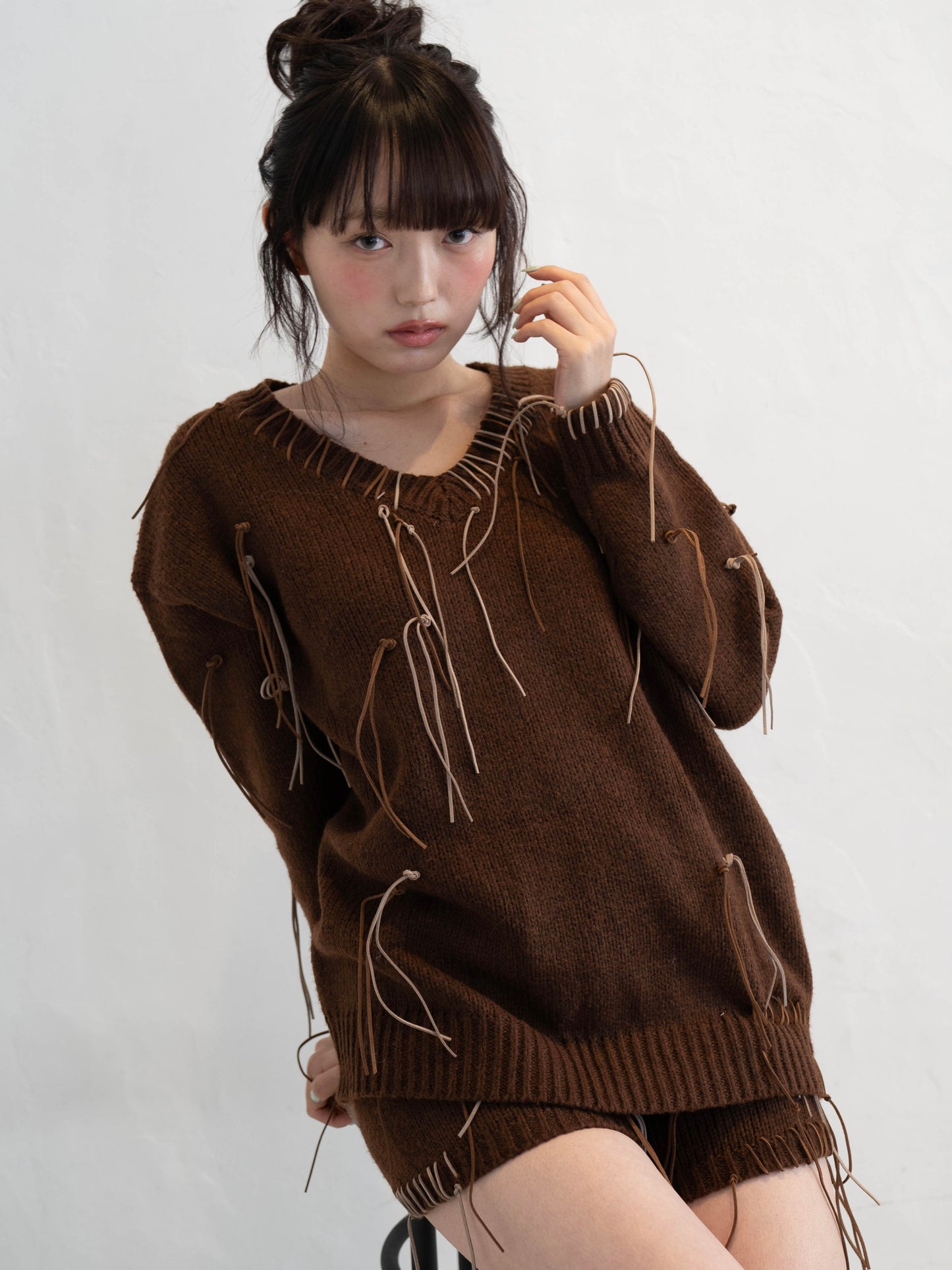 フリンジニットセットアップ DPC02011