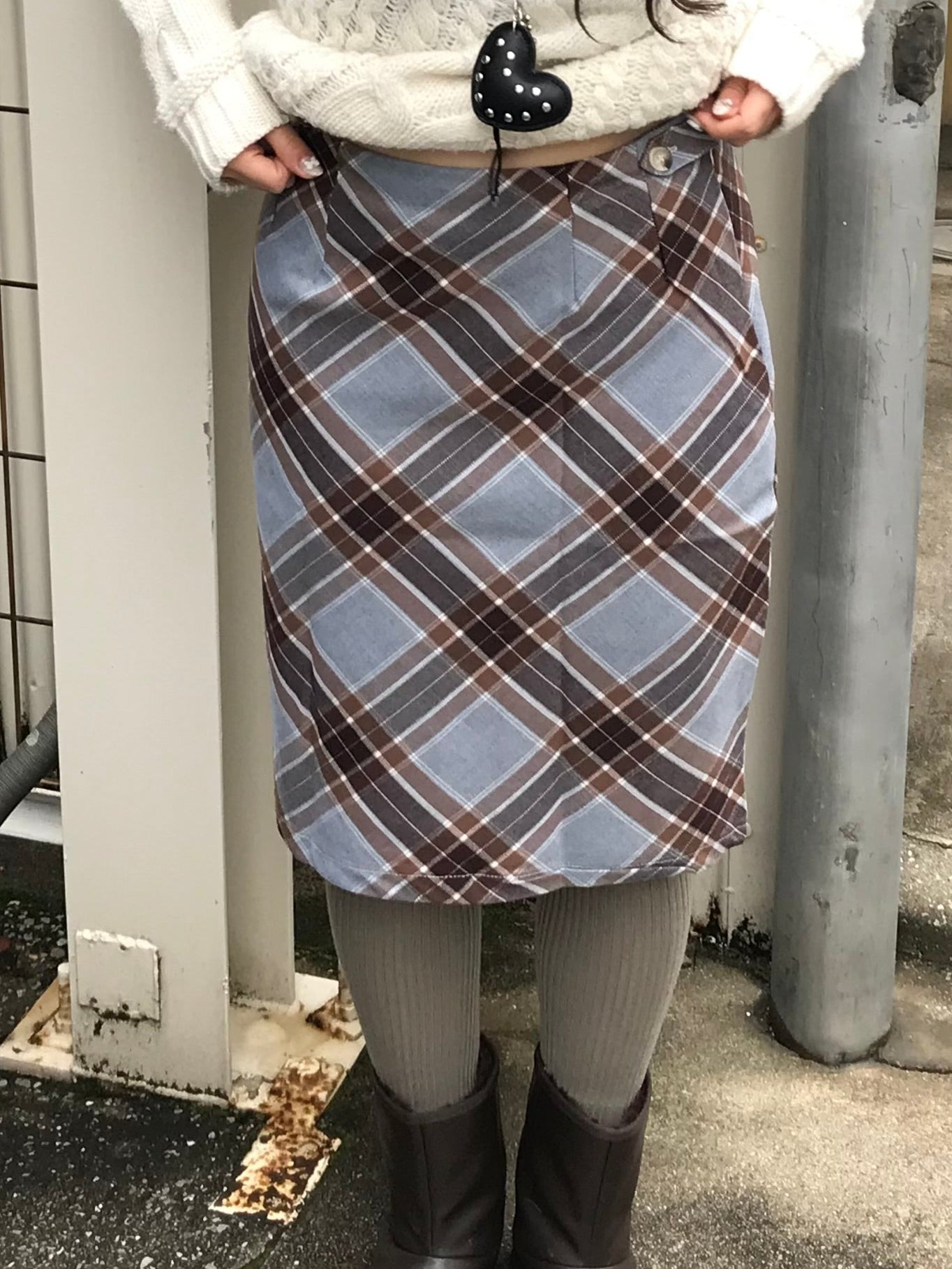 ミディアムチェックスカート DPB89190