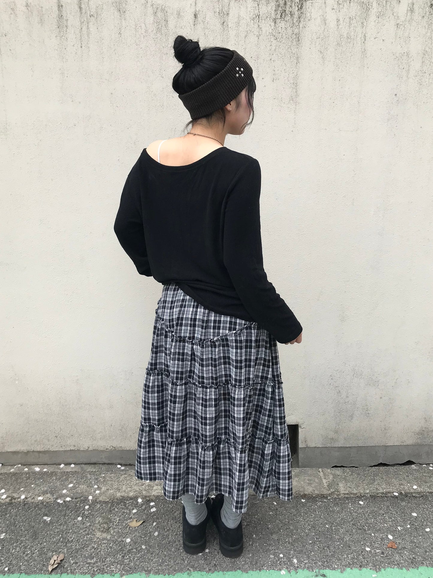 ロングチェックフリルスカート DPB89256