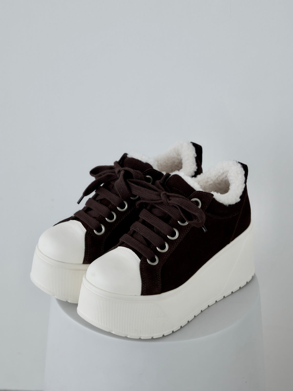 platform suede sneaker  BROWN　