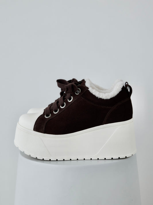 platform suede sneaker  BROWN　