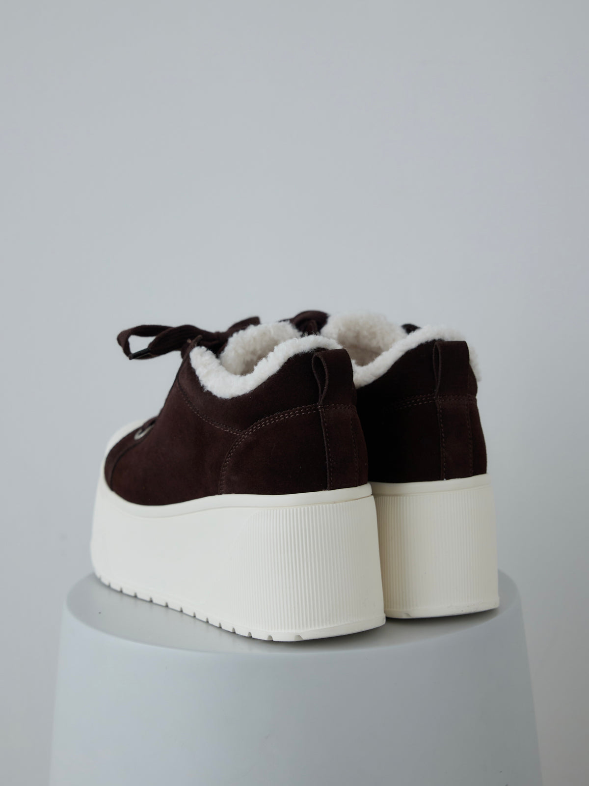 platform suede sneaker  BROWN　