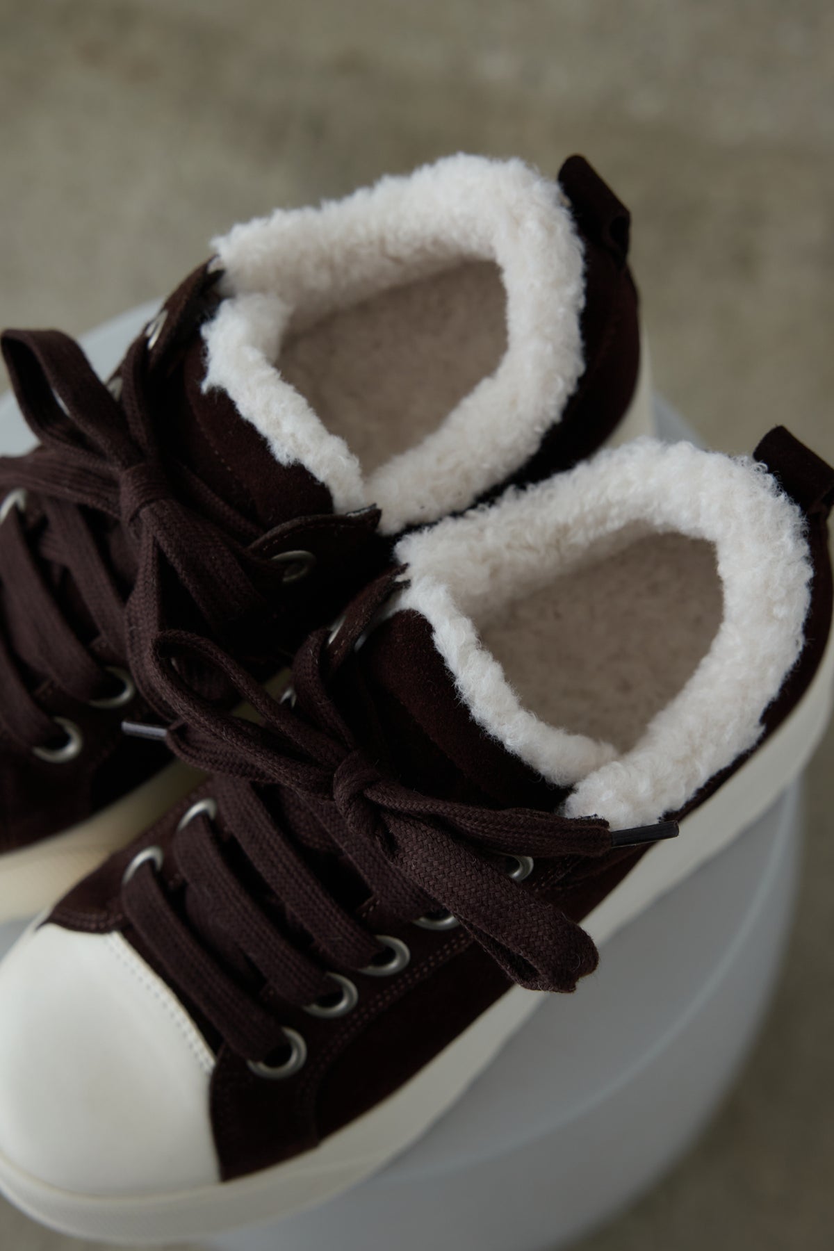 platform suede sneaker  BROWN　