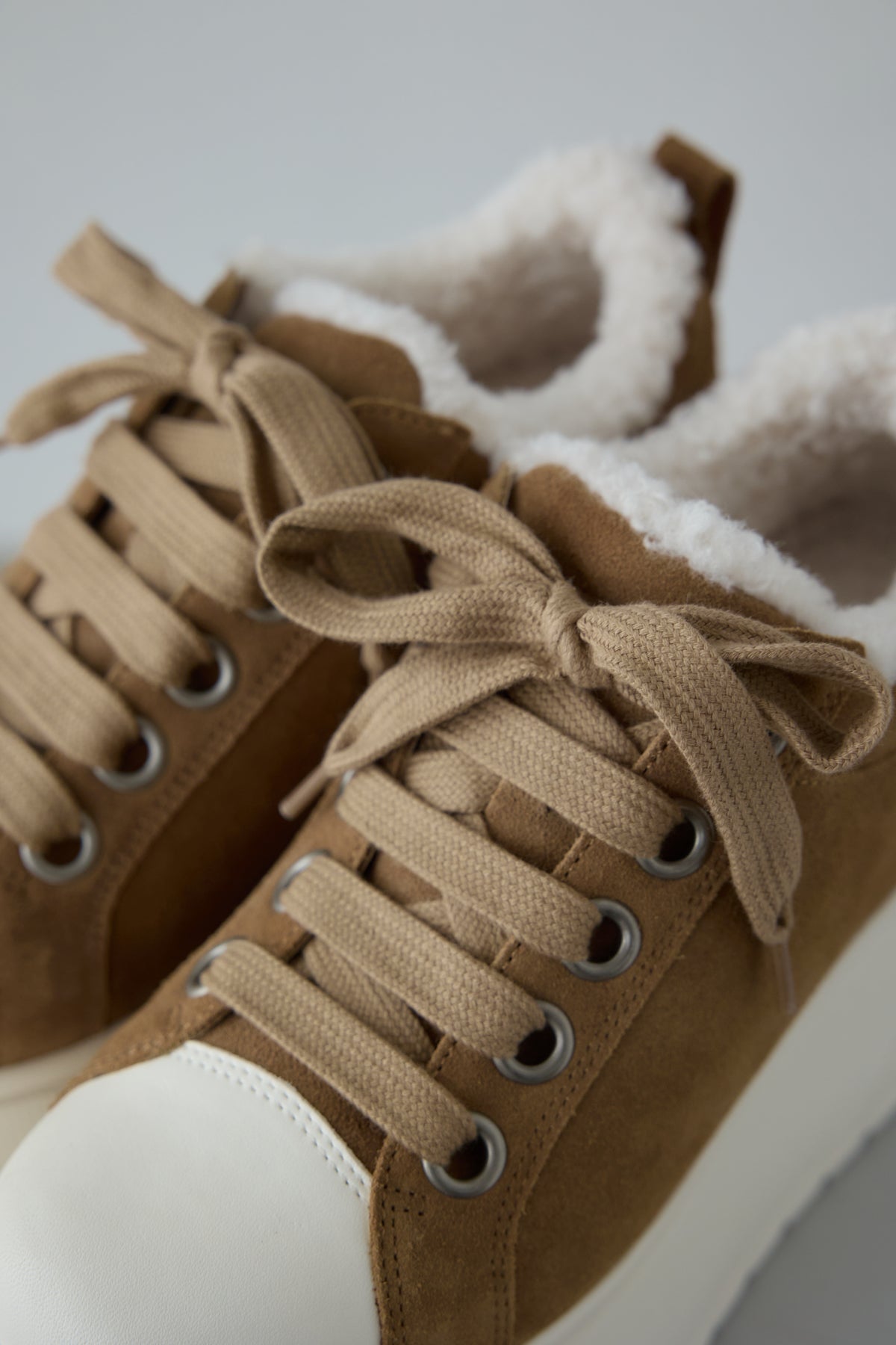 platform suede sneaker BEIGE