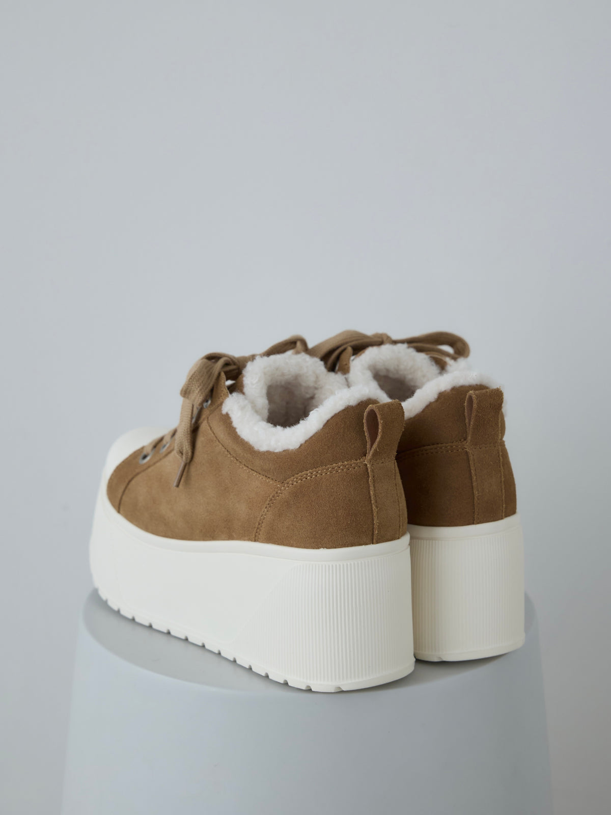 platform suede sneaker BEIGE