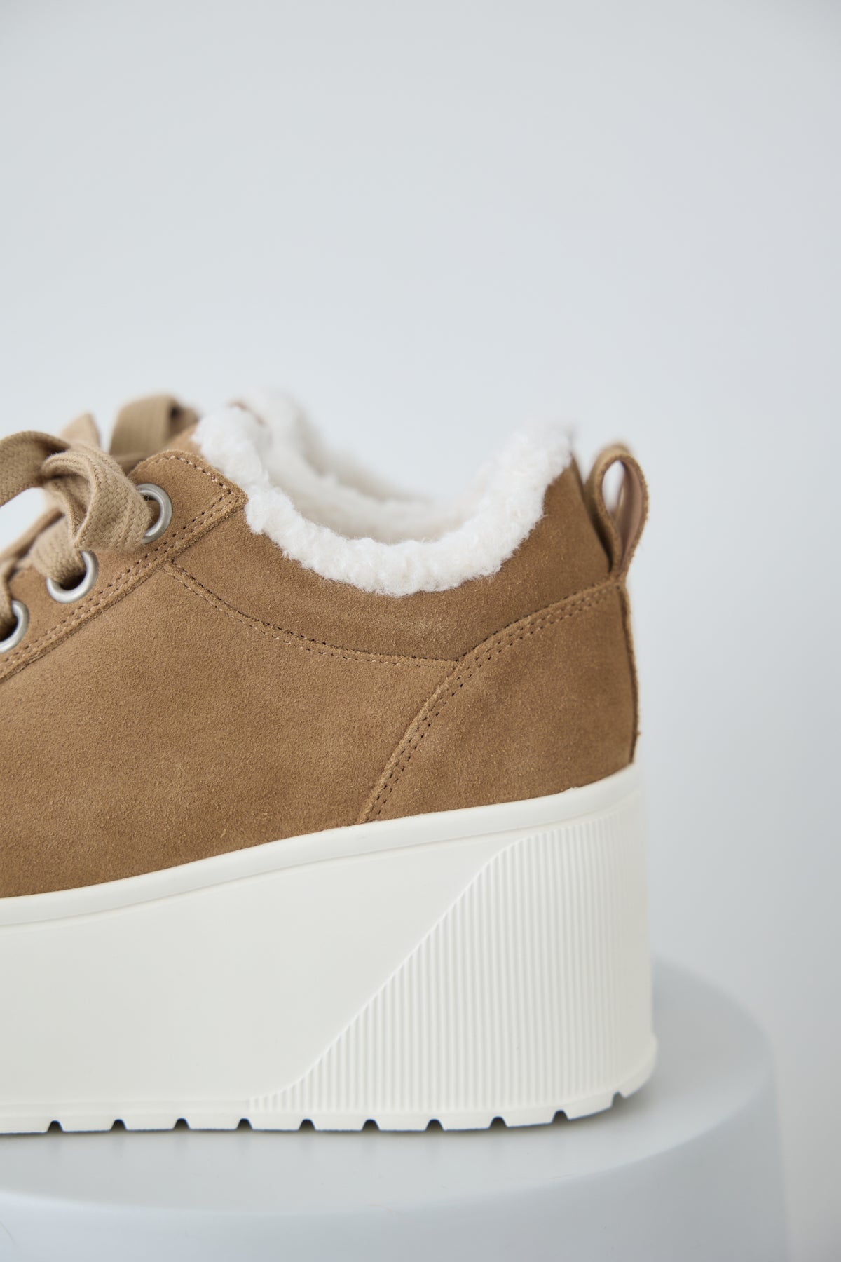 platform suede sneaker BEIGE