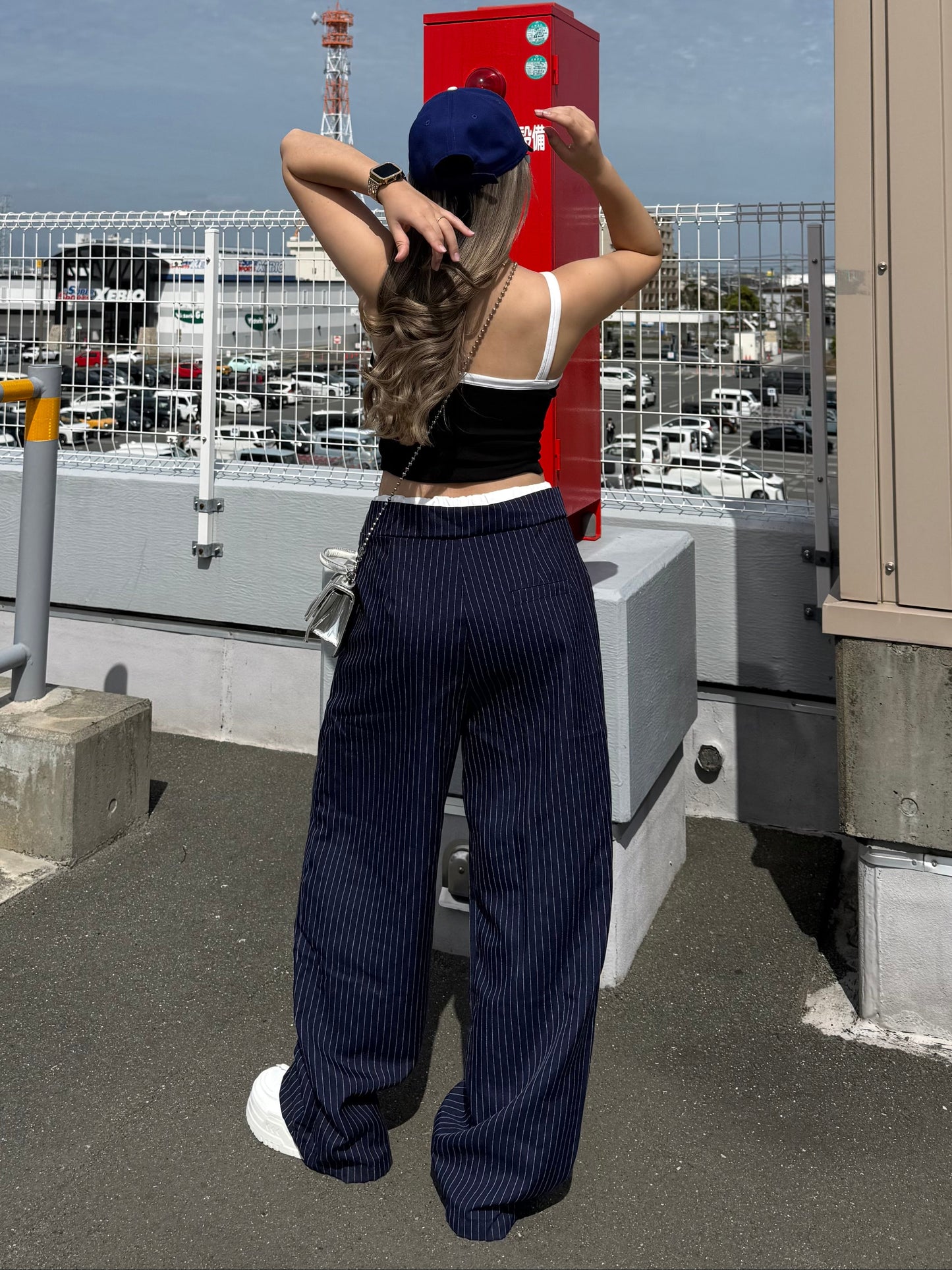 ストライプストレートパンツ DPB73581