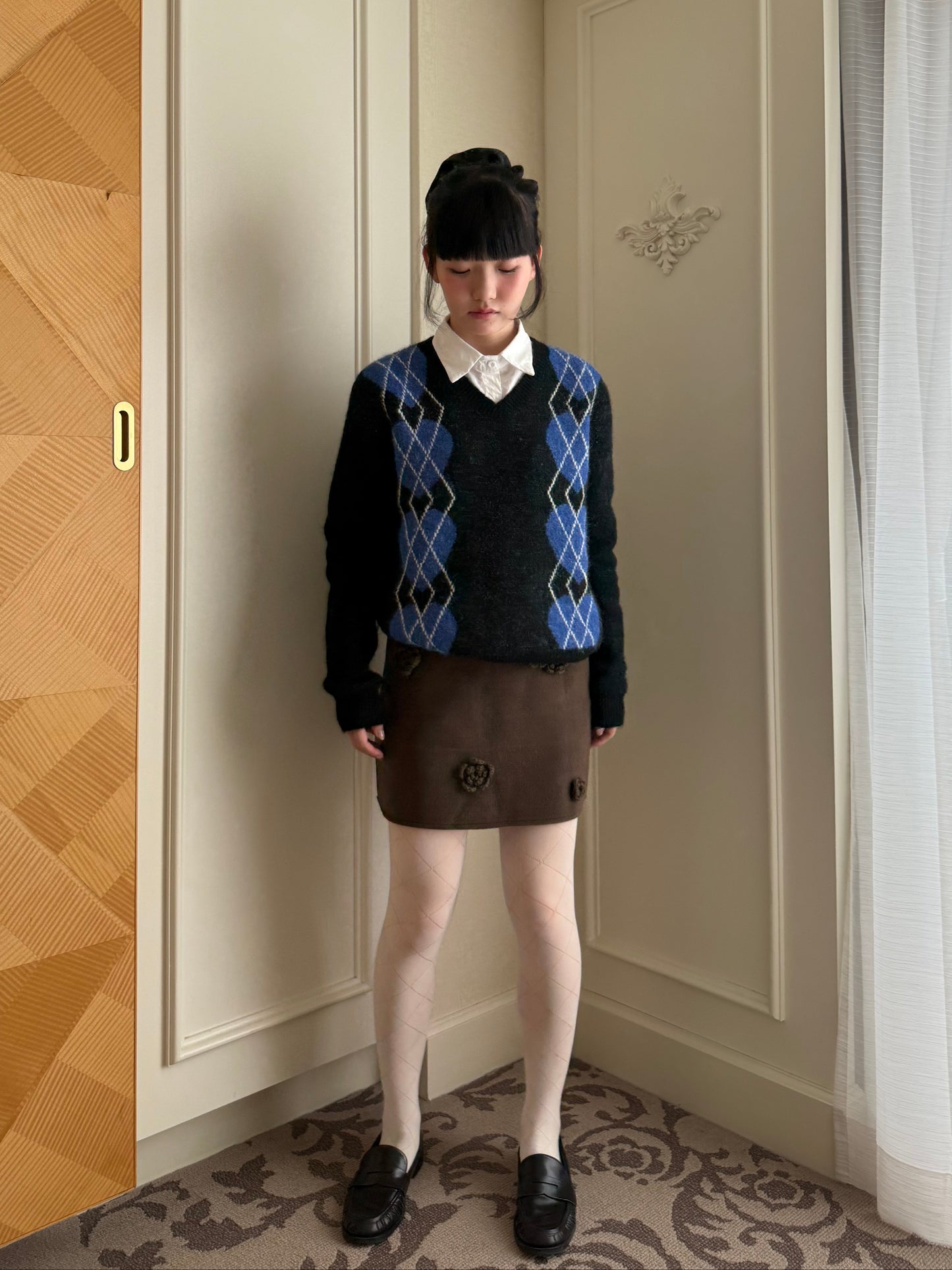 アーガイルハートニット DPA43721