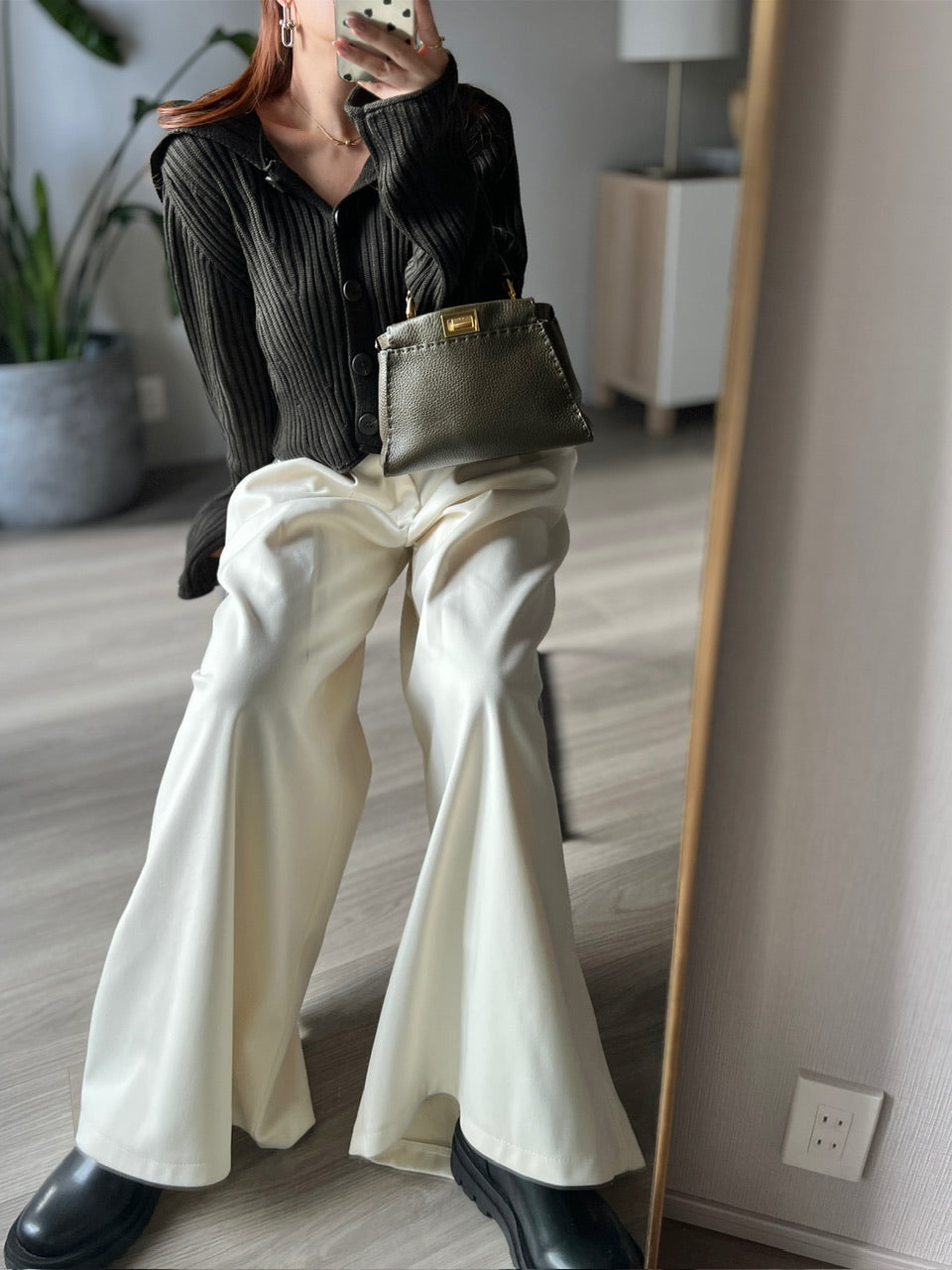 リブボタンニットトップス DPB56340