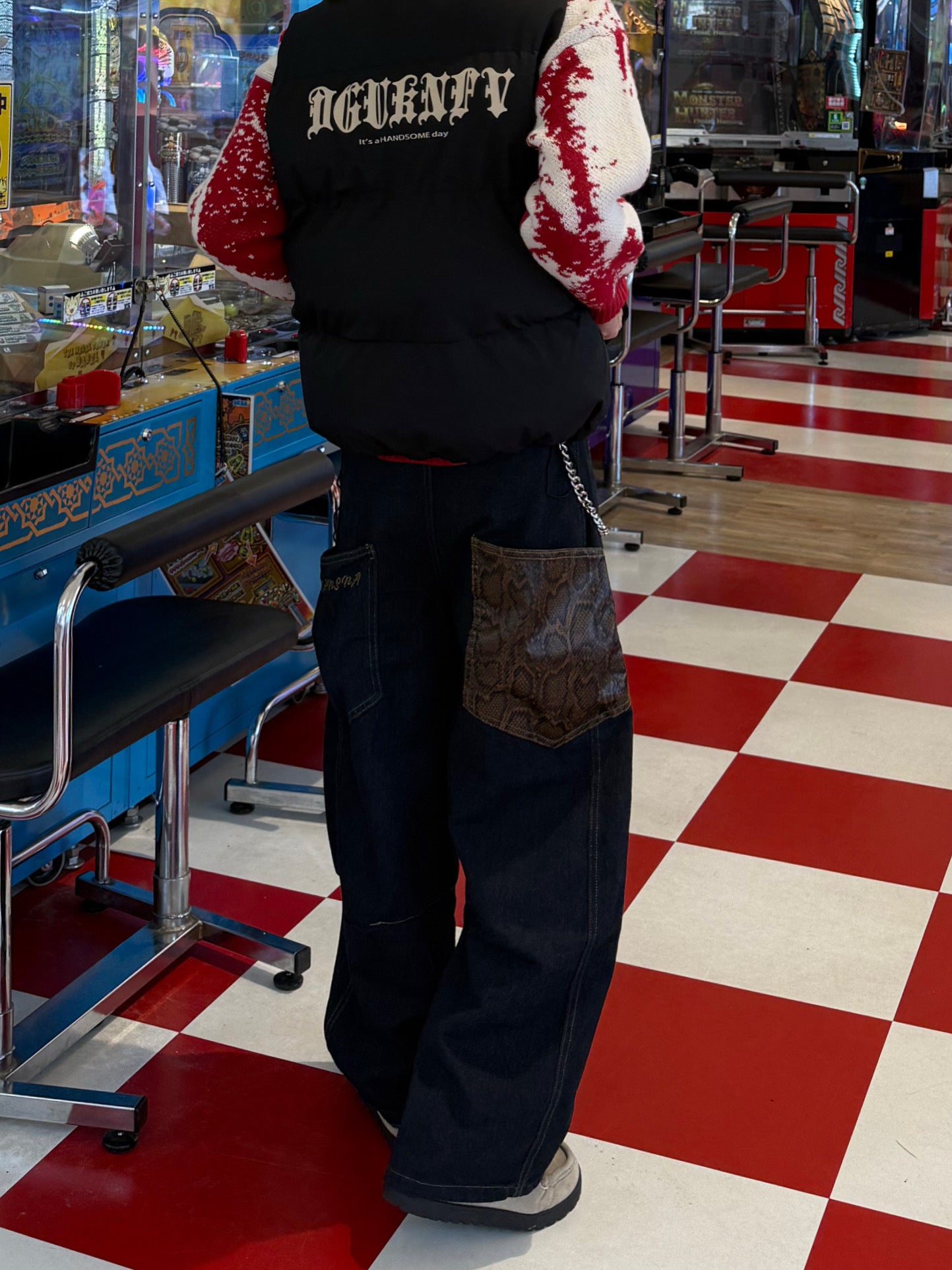 ポケットレオパードデニムパンツ DPB90059