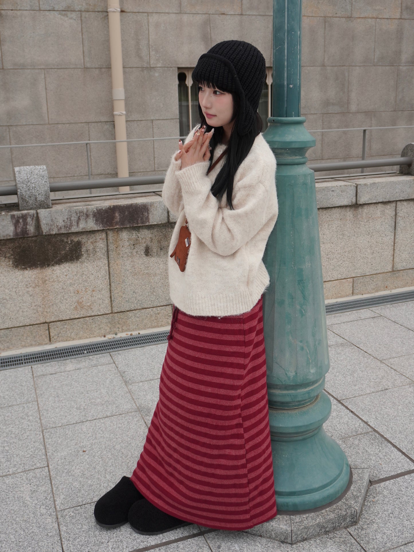 ボーダーニットロングスカート DPB85380