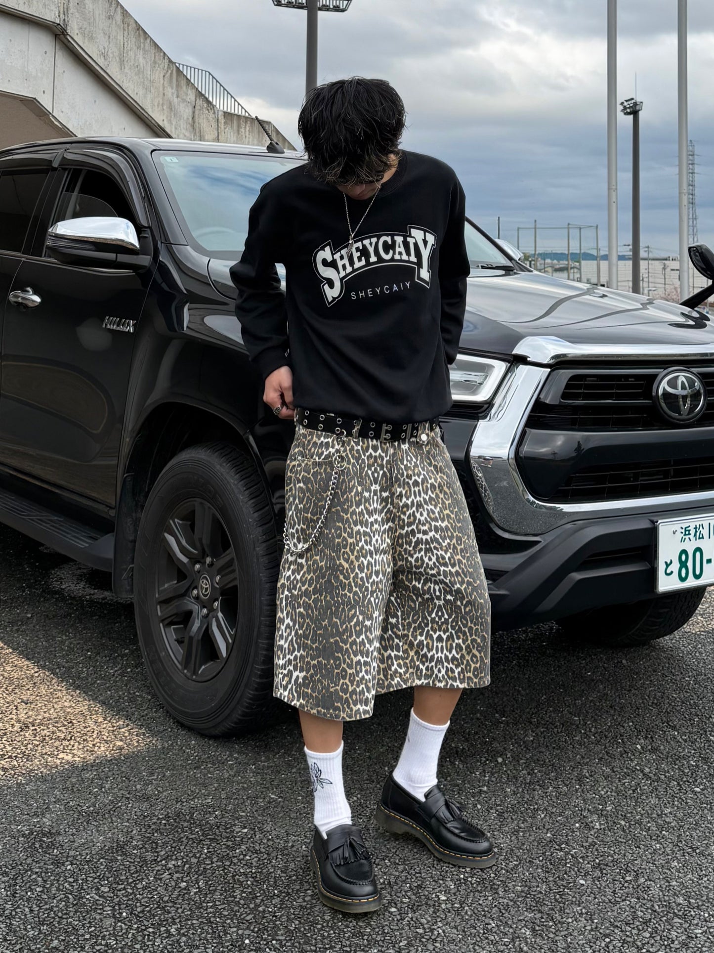 Kenshin_レオパードデニムハーフパンツ DPB73343