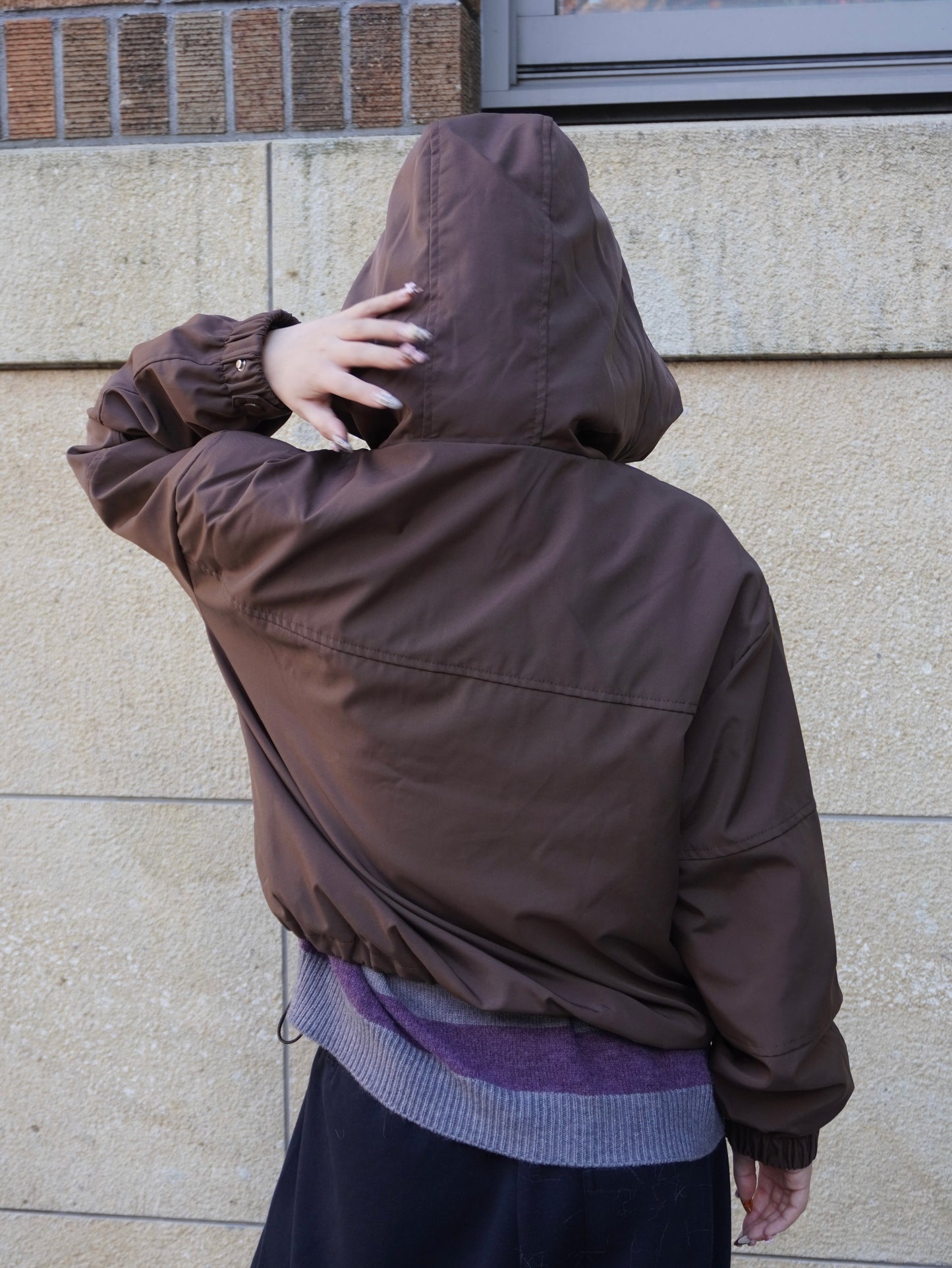 ブラウンナイロンパーカー DPB85371