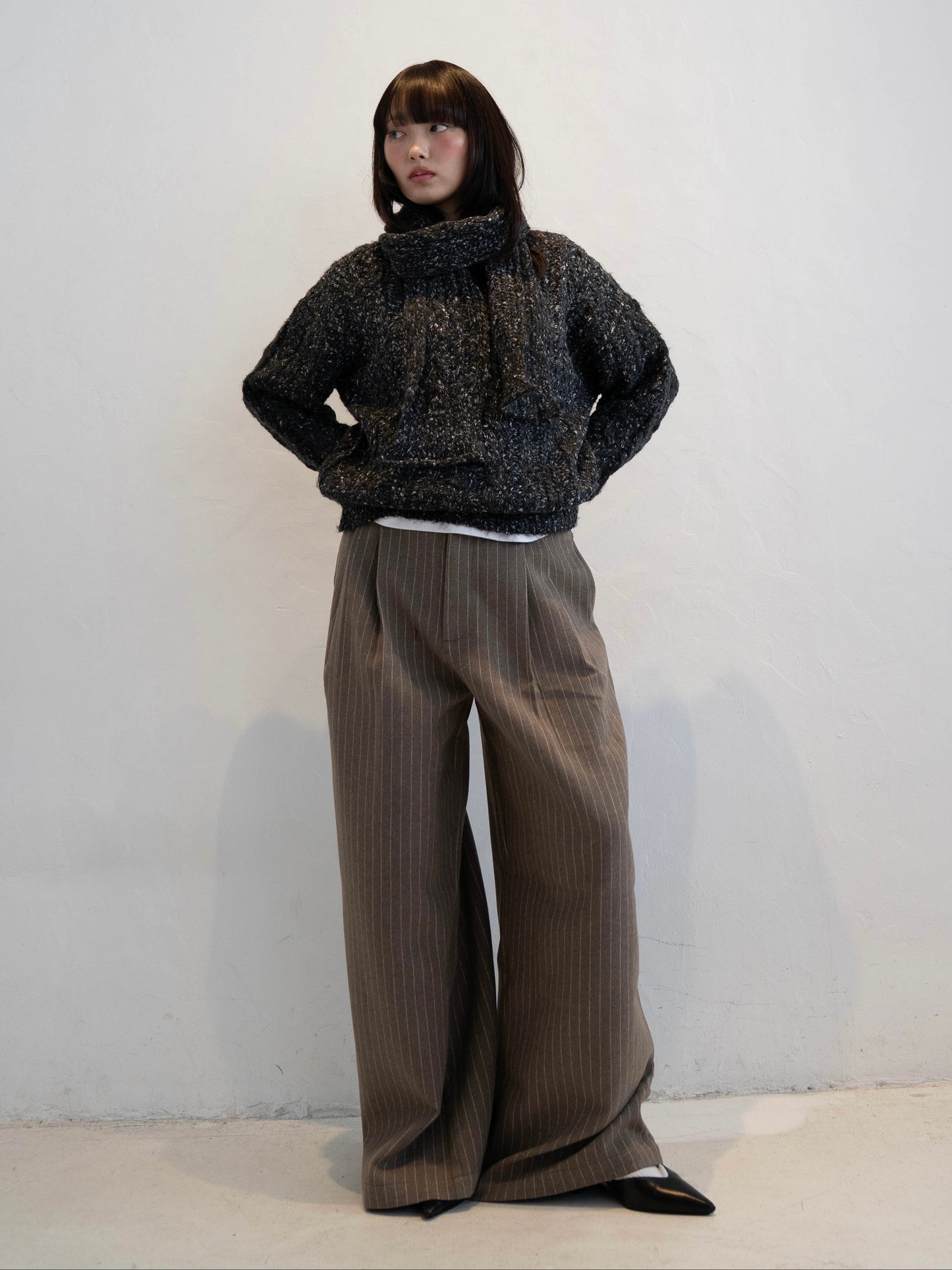 ウエストタックストライプパンツ DPC02007