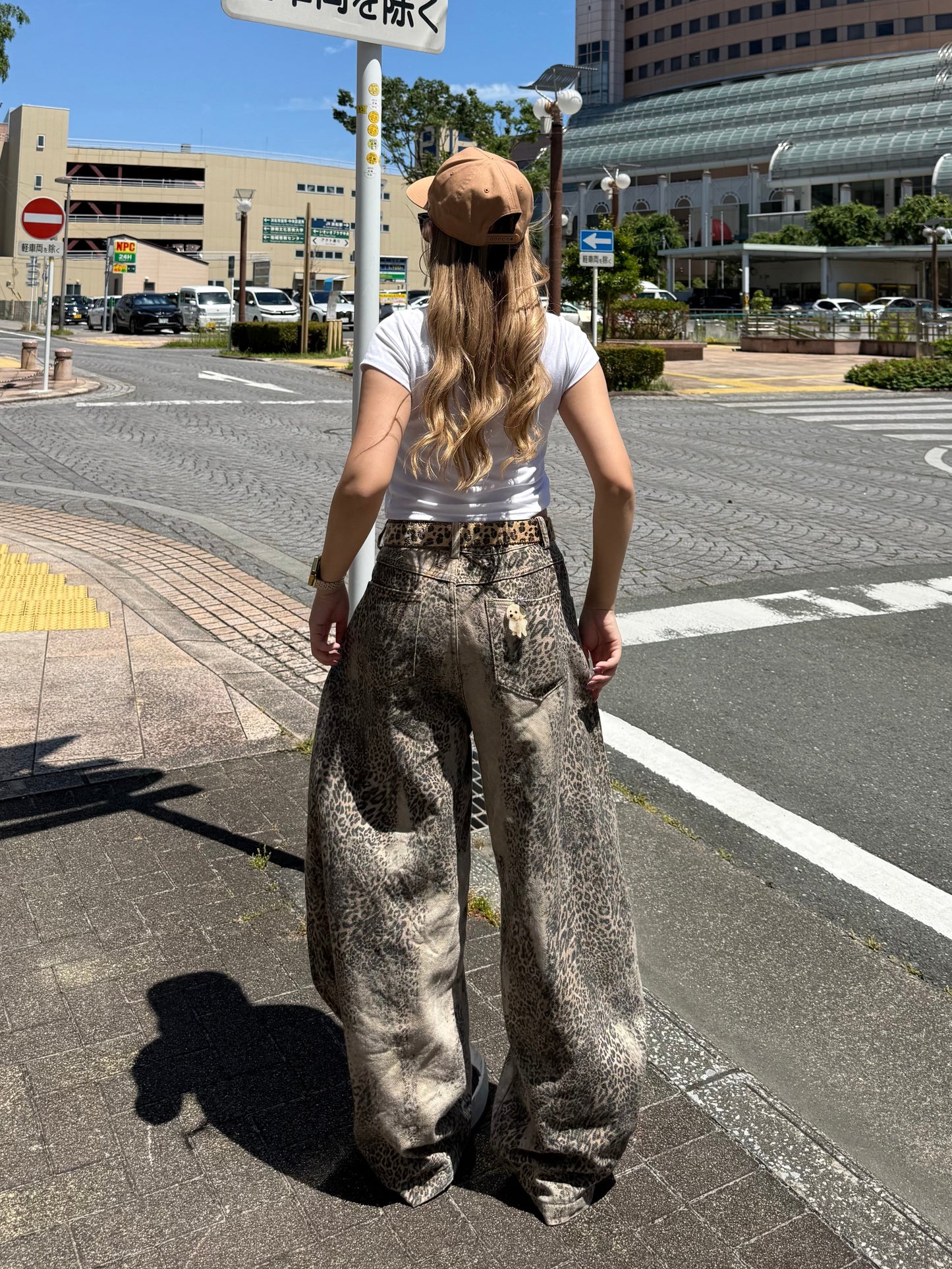 【即納】ダメージレオパードデニムパンツ DPB73528S