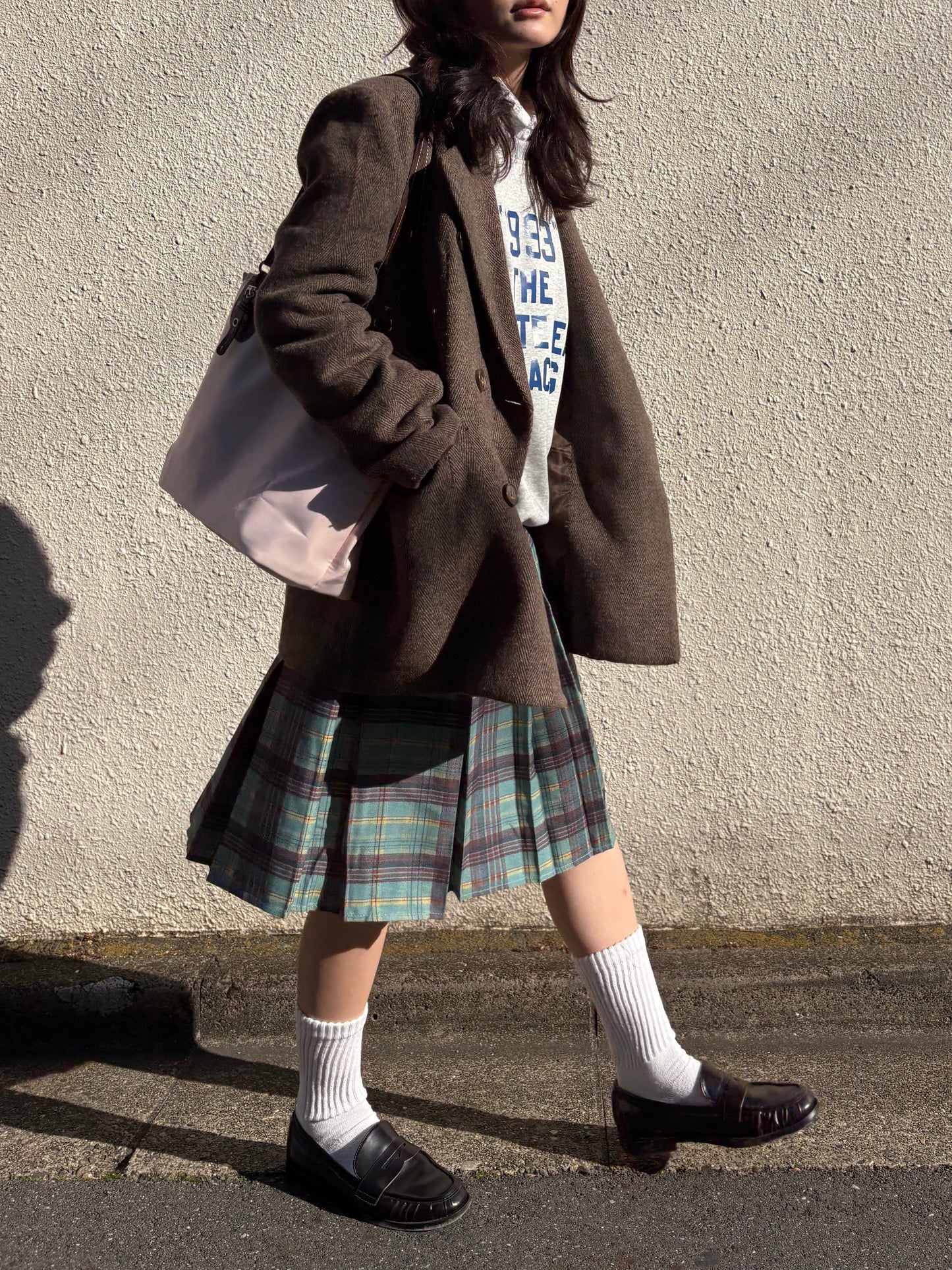 ライトグリーンプリーツチェックスカート DPA43739