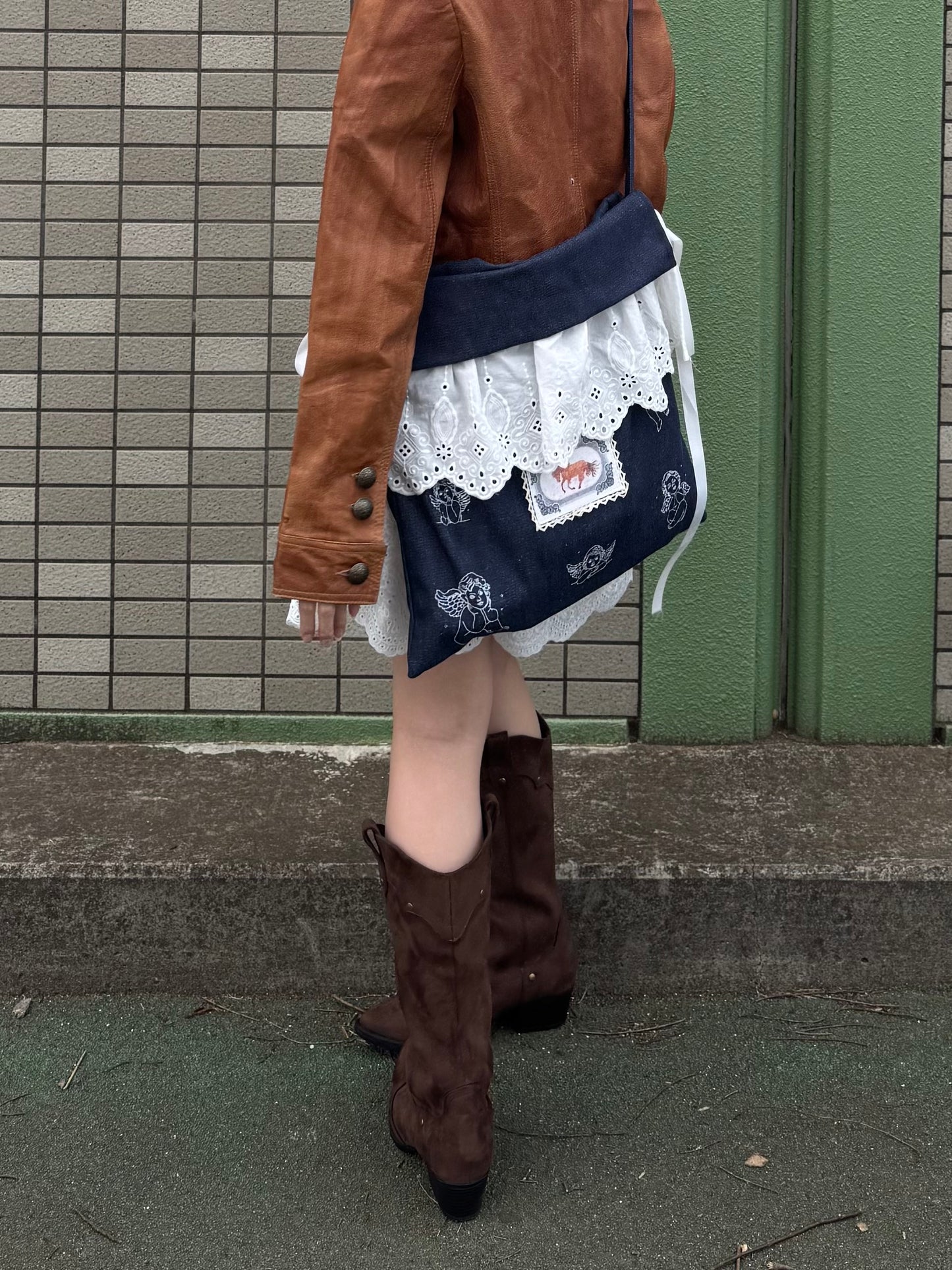 エンジェルレースデニムショルダーバッグ DPC03028