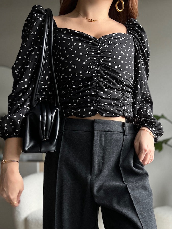 スクエアネックドットブラウス DPB56329