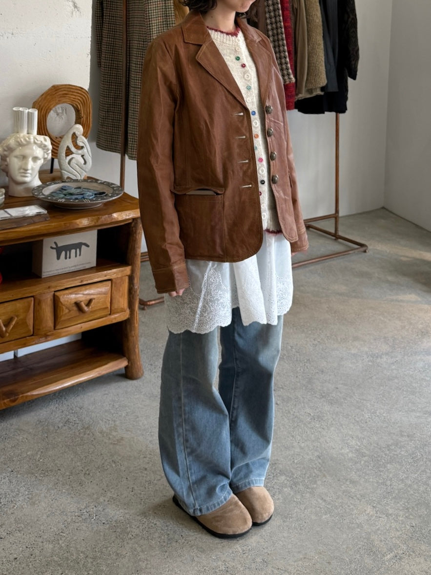 カラフルボタンバイカラーカーディガン DPC03016