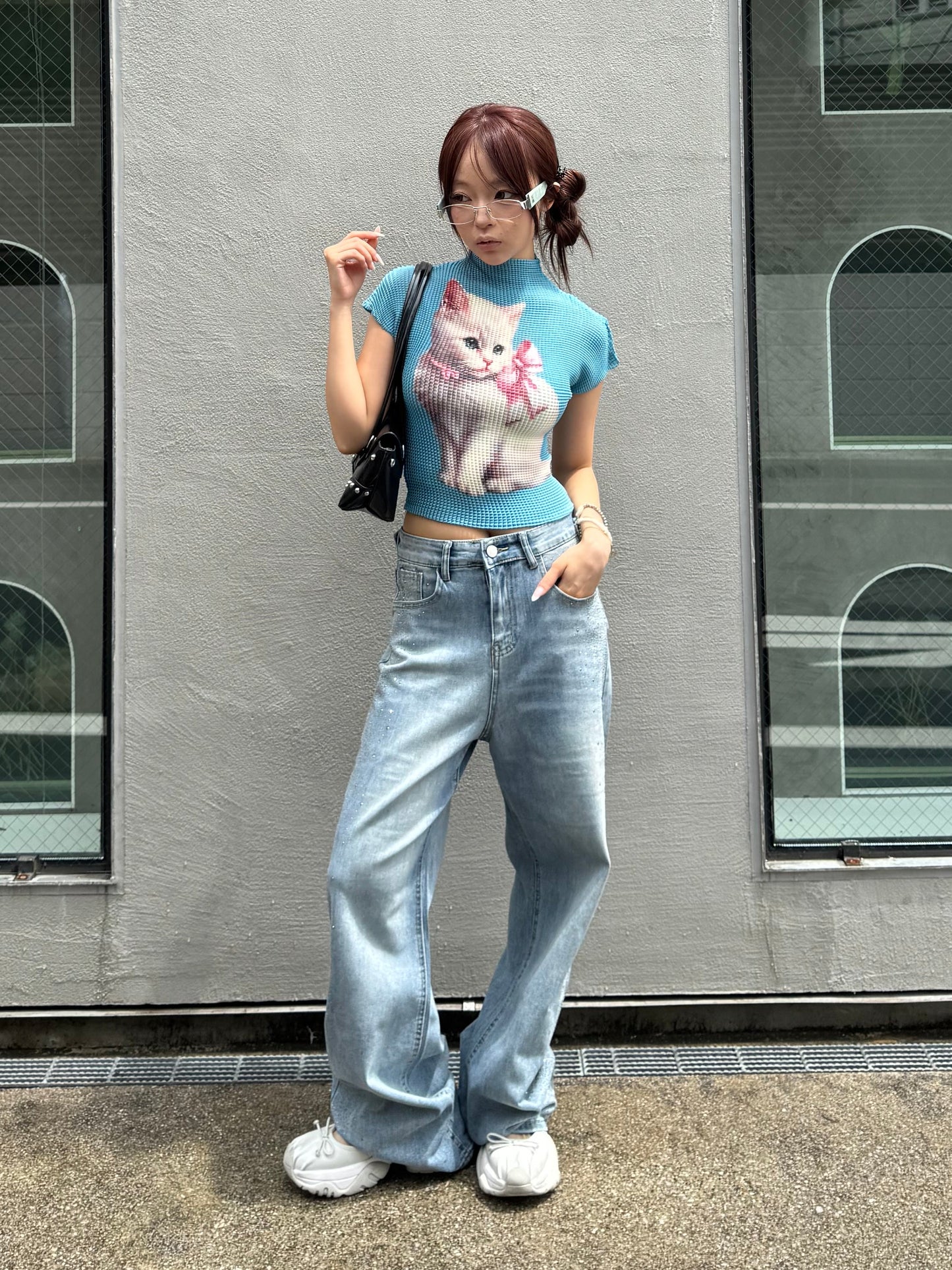 【即納】キャットプリントトップス DPB86310S