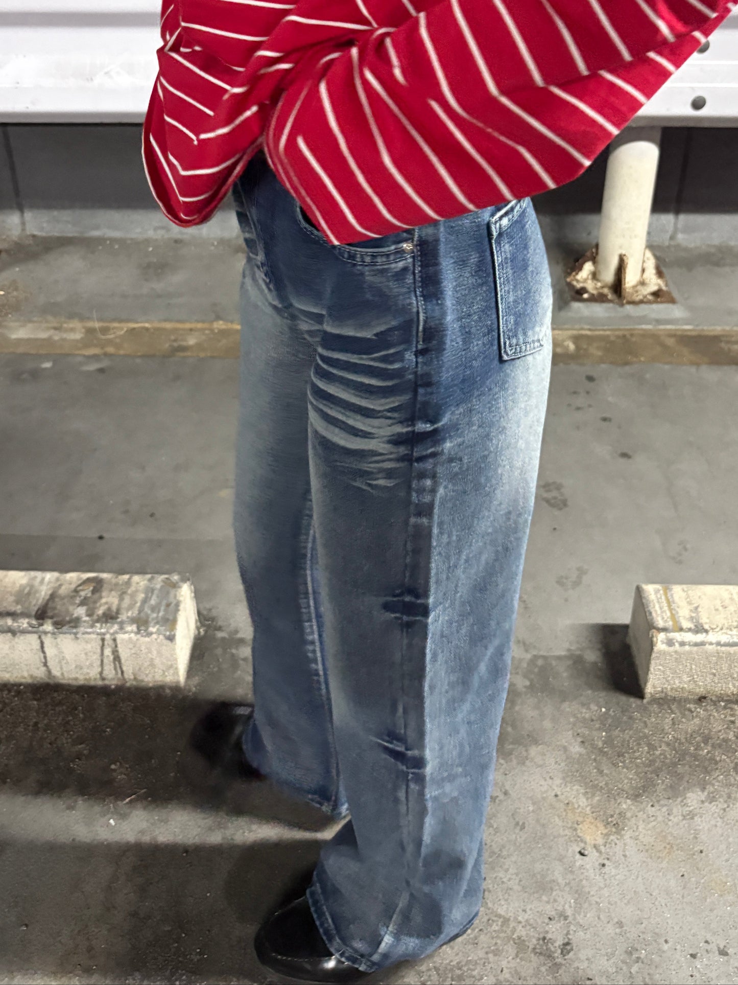 レトロセミワイドレッグデニムパンツ DPA43670