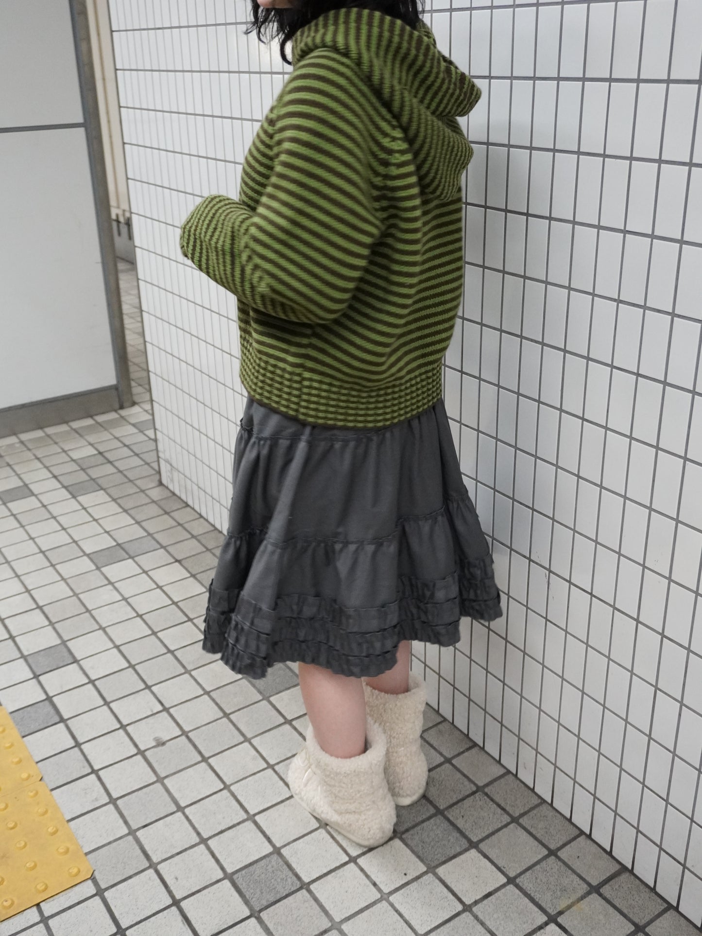 【即納】ボーダーニットダブルジップパーカー DPB85367S