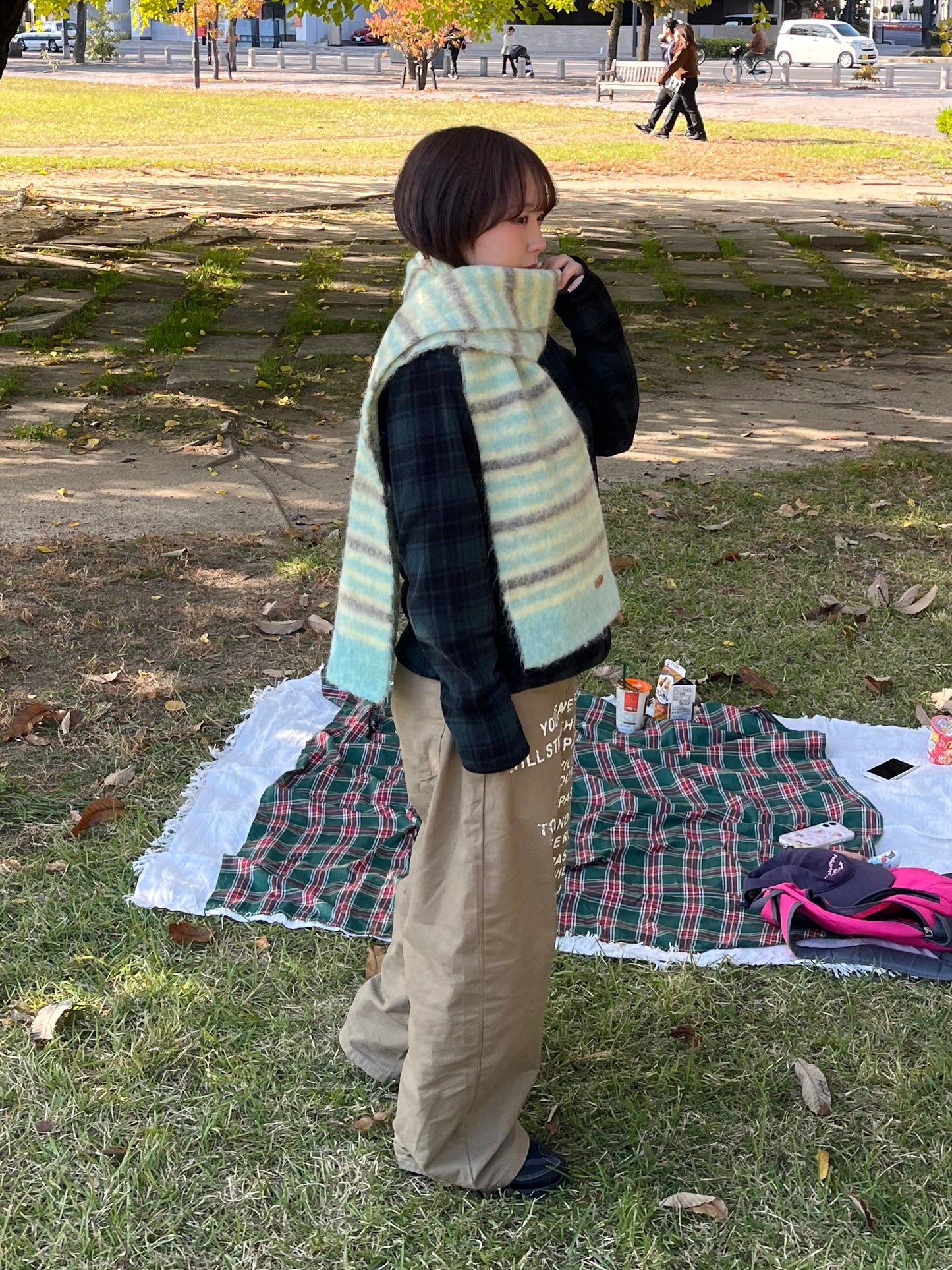 ボーダーカラーマフラー DPB97005