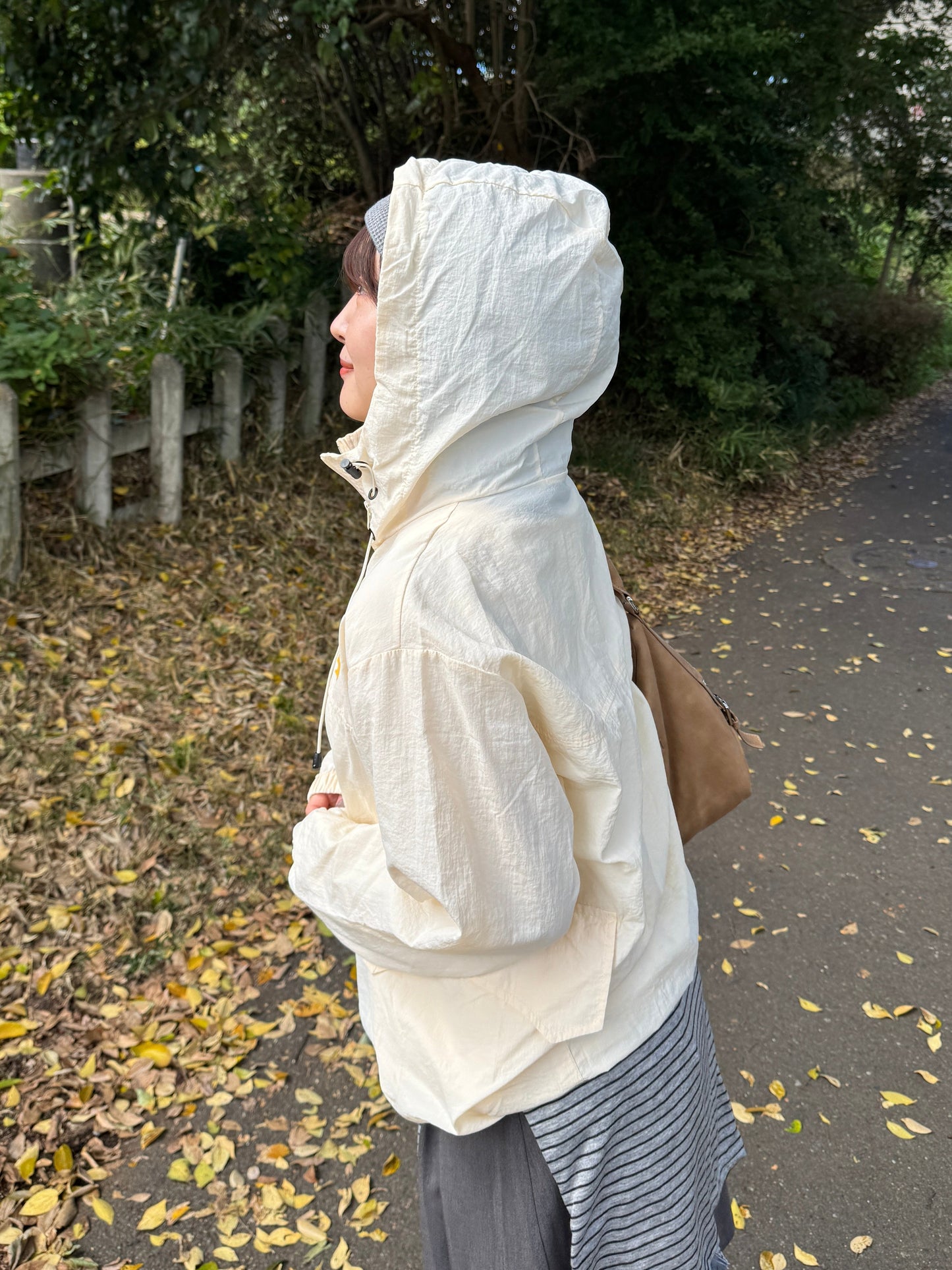 フードドロストワンポイントナイロンジャケット DPB78219