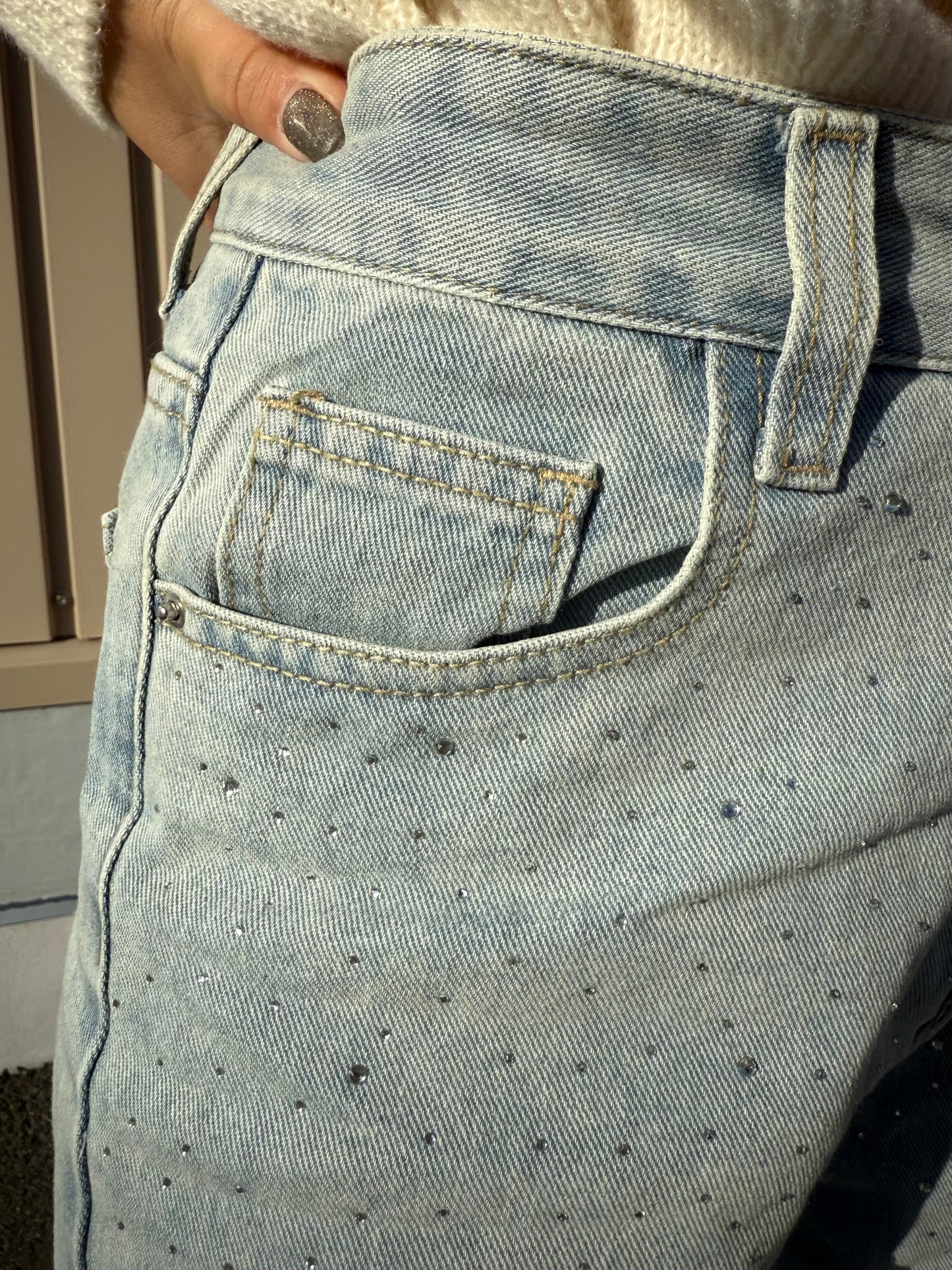 ストーンハイウエストデニムパンツ DPB73515