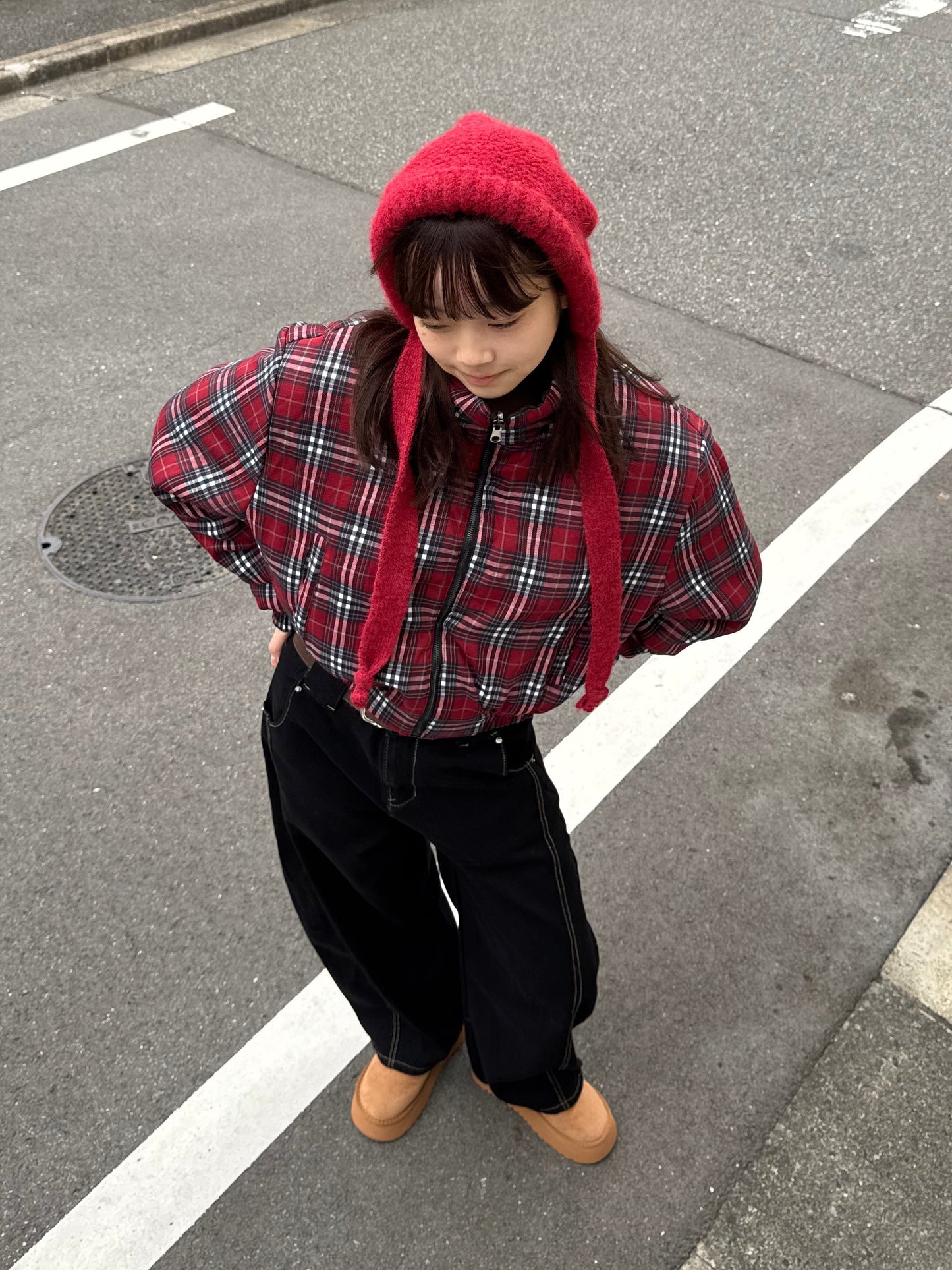 リバーシブルチェックダウンジャケット DPB91054