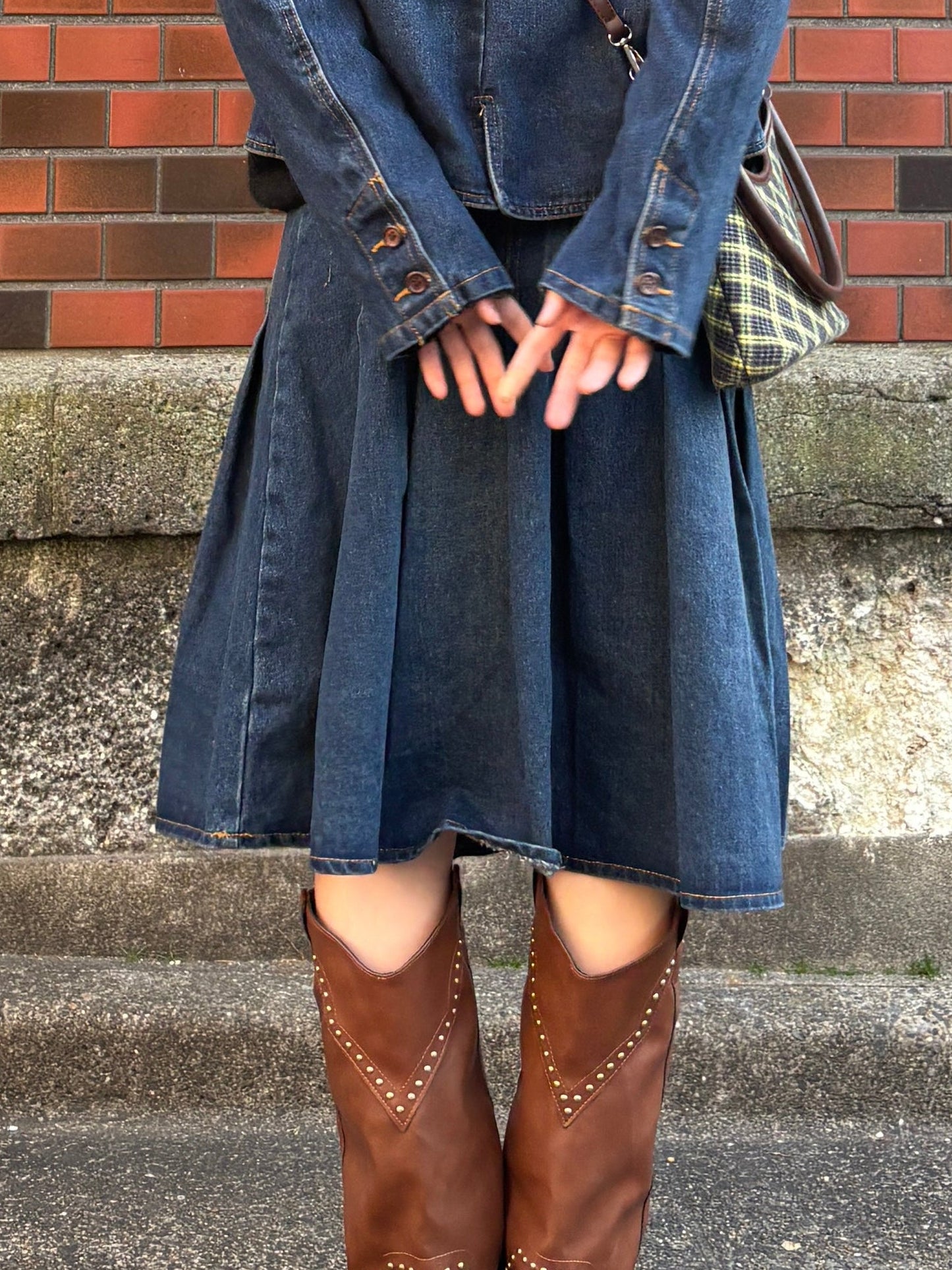 デニムプリーツスカート DPA43774