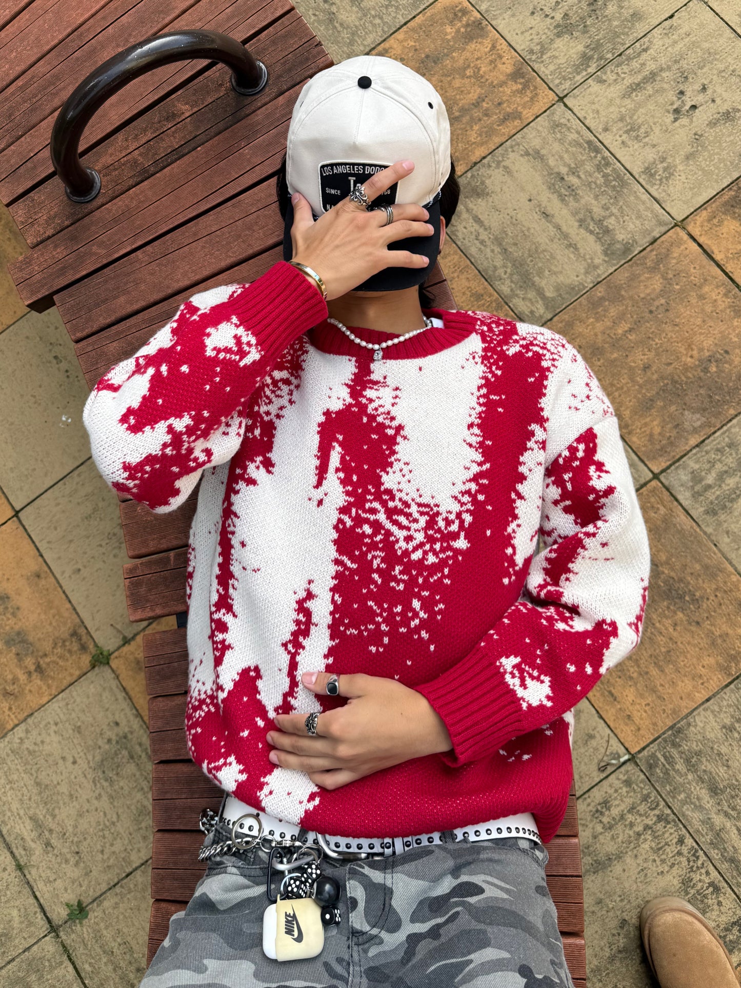 バイカラーデザインニット DPB90074