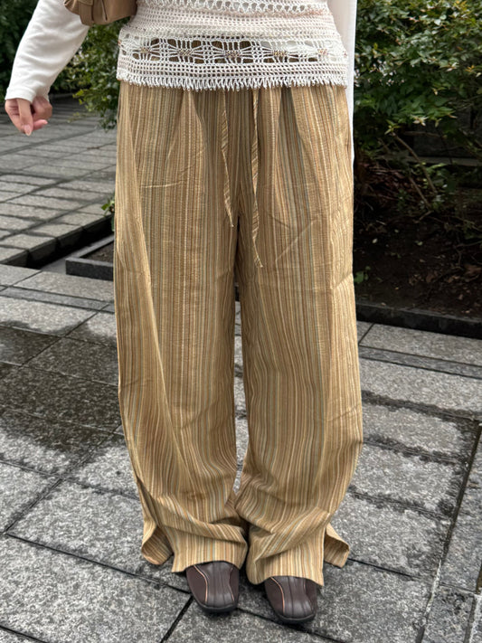 ソフトリネンストライプパンツ DPC03077