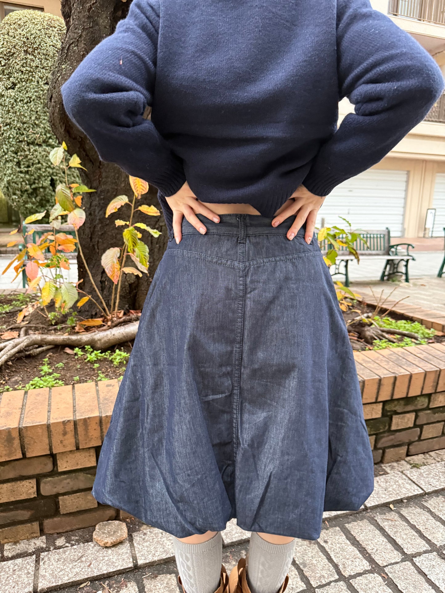 バルーンデニムミディアムスカート DPA43713