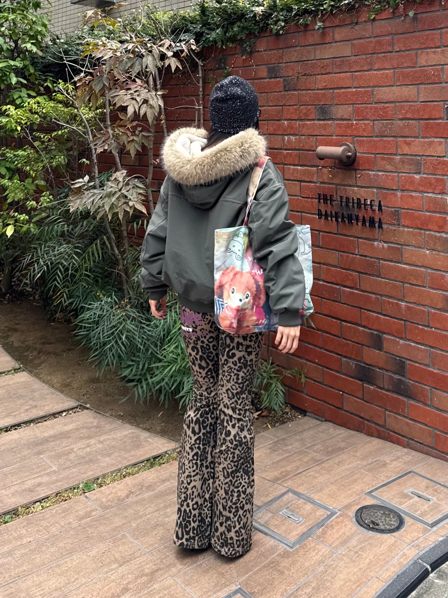 バックロゴフレアレオパードパンツ DPB86160