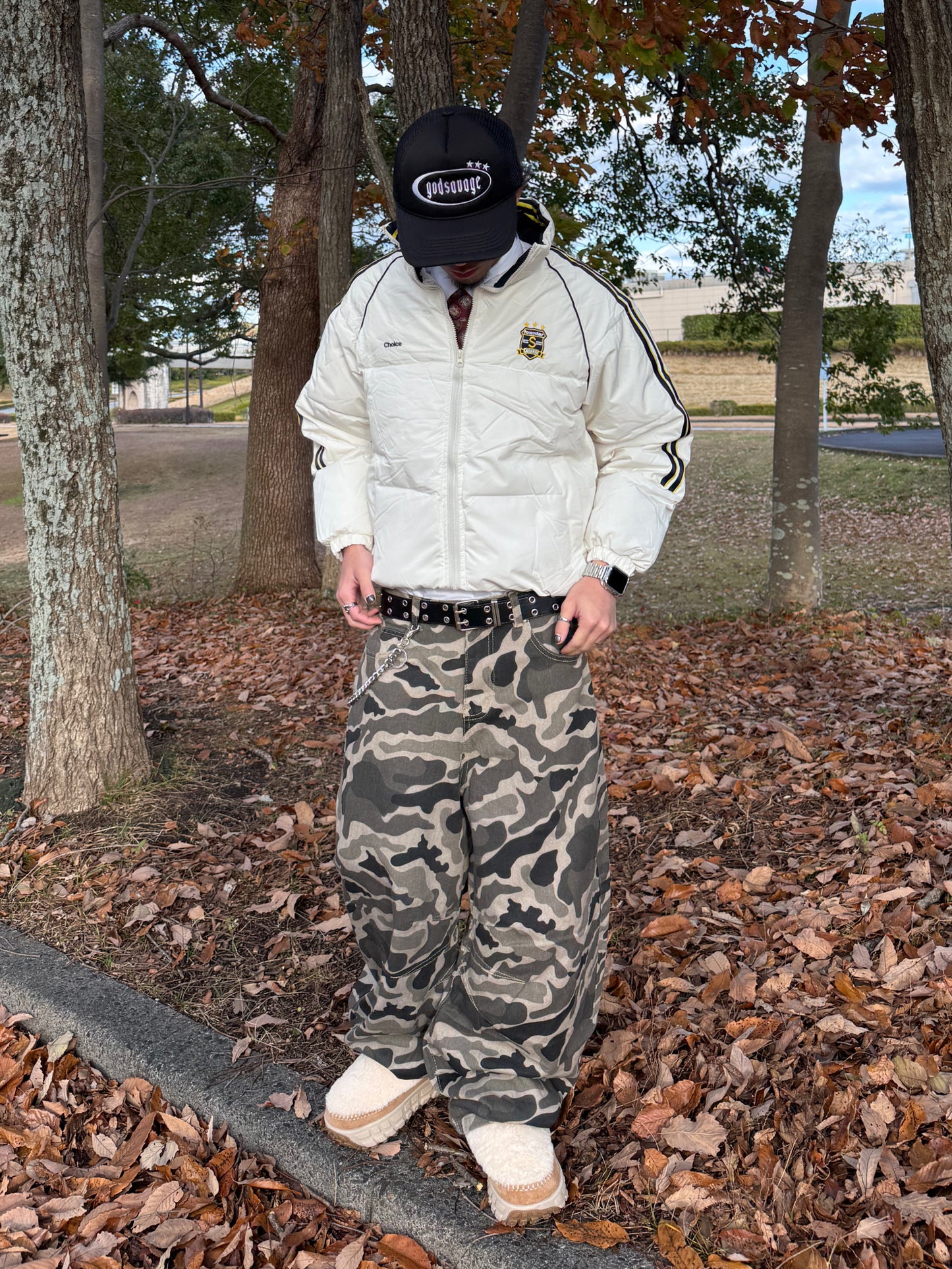 カモフラワイドデニムパンツ DPB90106