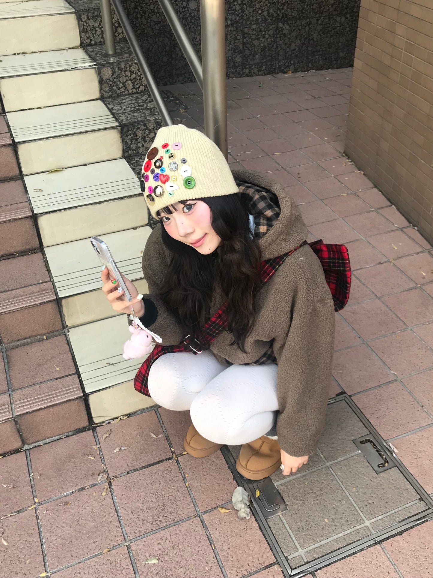 リバーシブルボアチェックアウター DPB89169