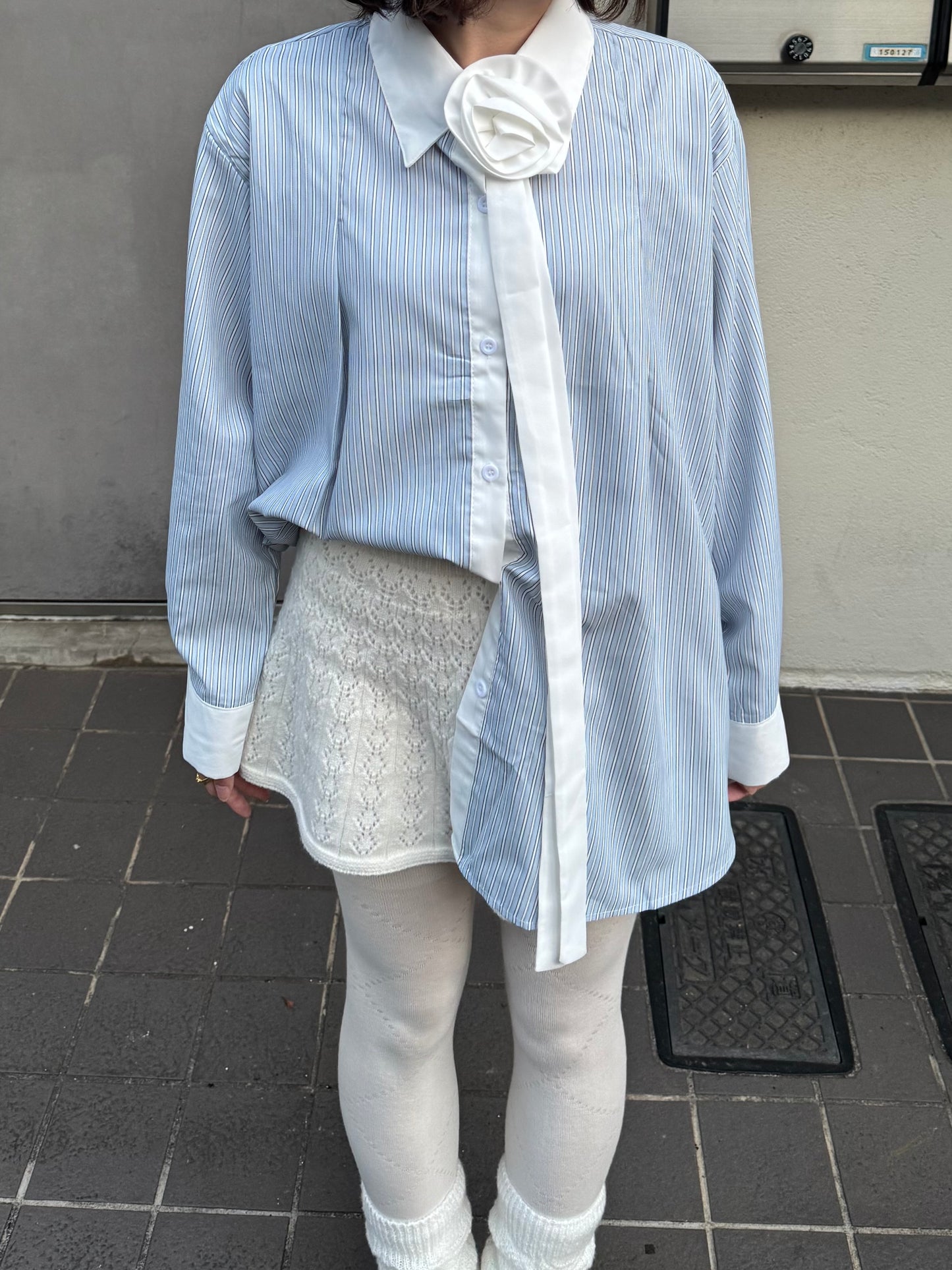 ローズストライプボウタイシャツ DPC03031