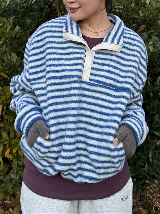 バイカラーボーダーボアフリース DPB78242