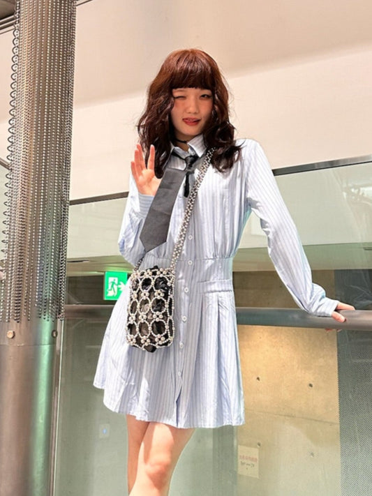 ライトブルーシャツワンピース DPA43360