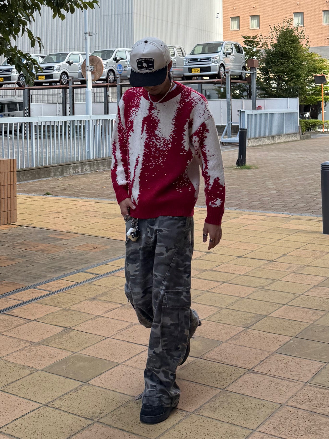 バイカラーデザインニット DPB90074