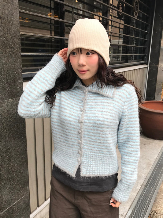 ニットボーダーポロトップス DPB89188