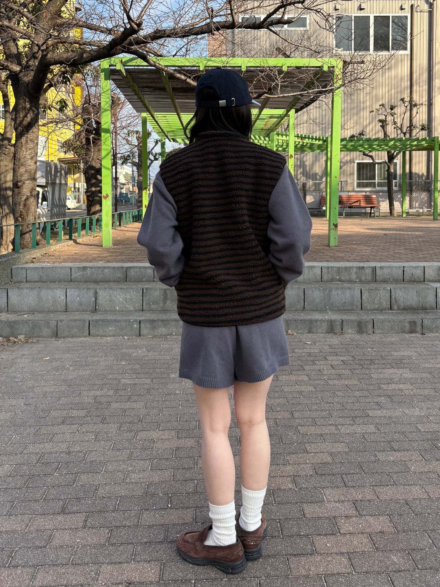 ノースリーブボーダーボアフリース DPB99072